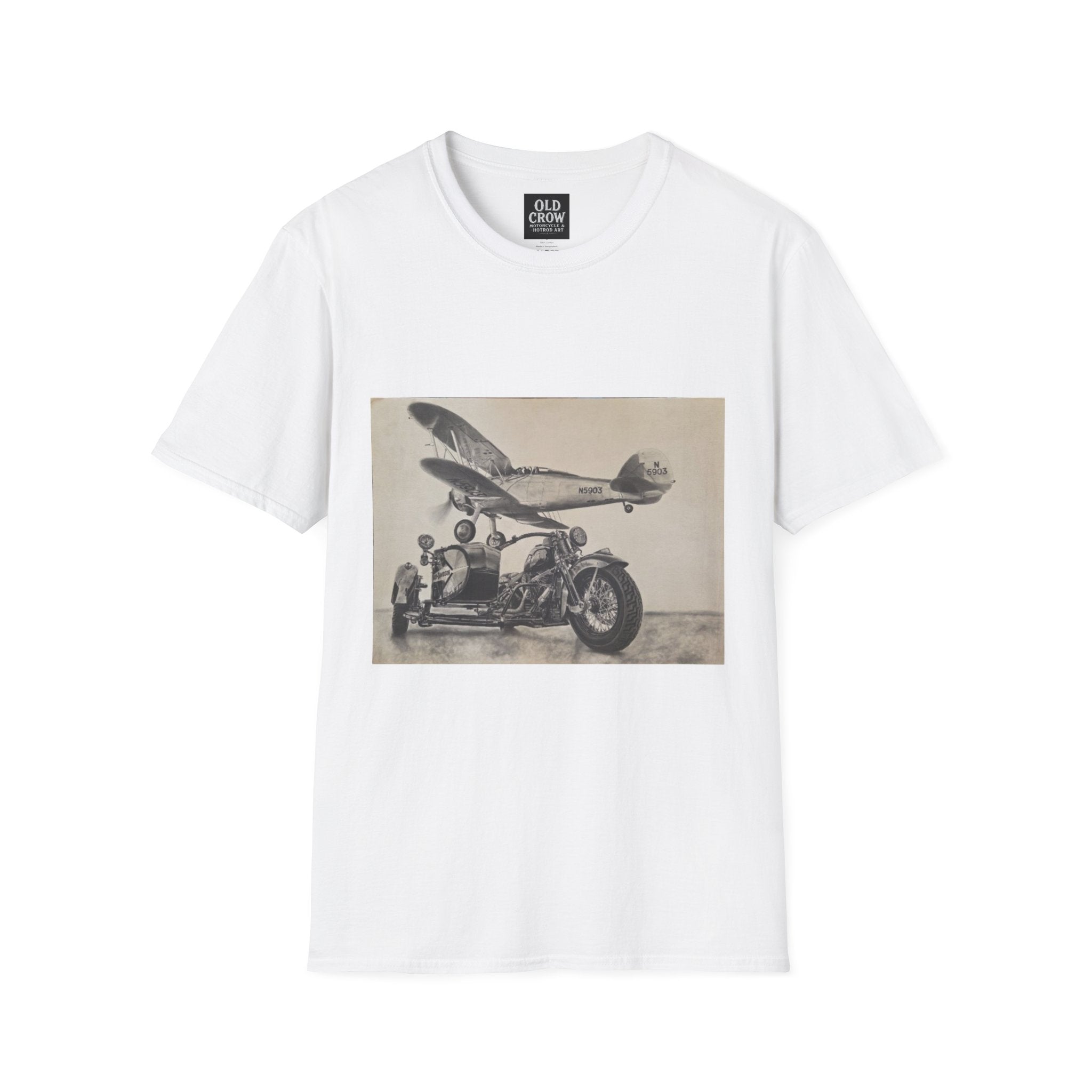 Aviation and Motorcycle Heritage Print  T-Shirt