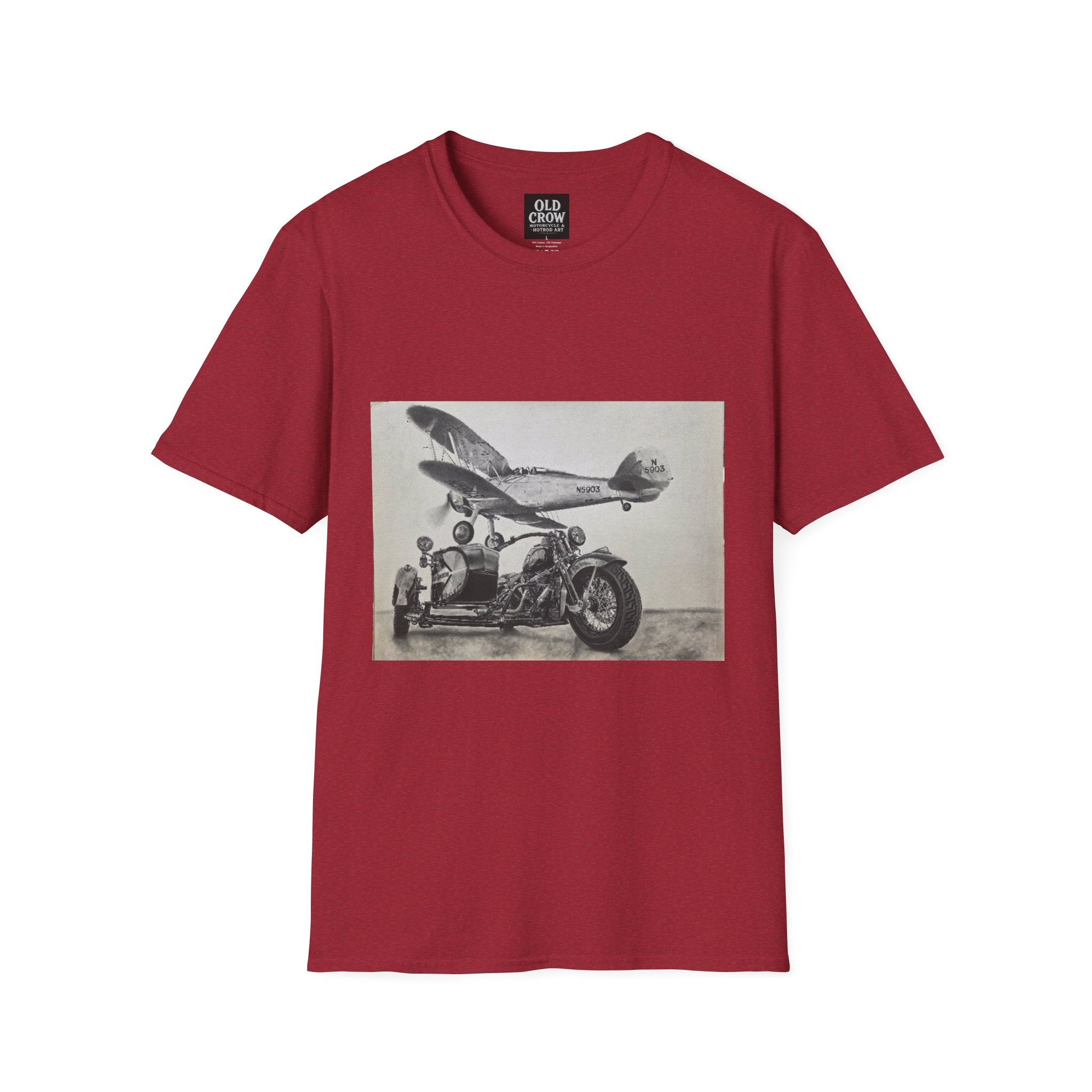 Old-School Aviation Meets Two Wheels T-Shirt