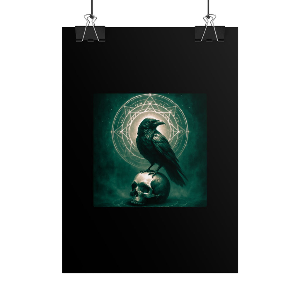 Mystical Raven Art Poster | Dark Aesthetic Wall Decor for Home