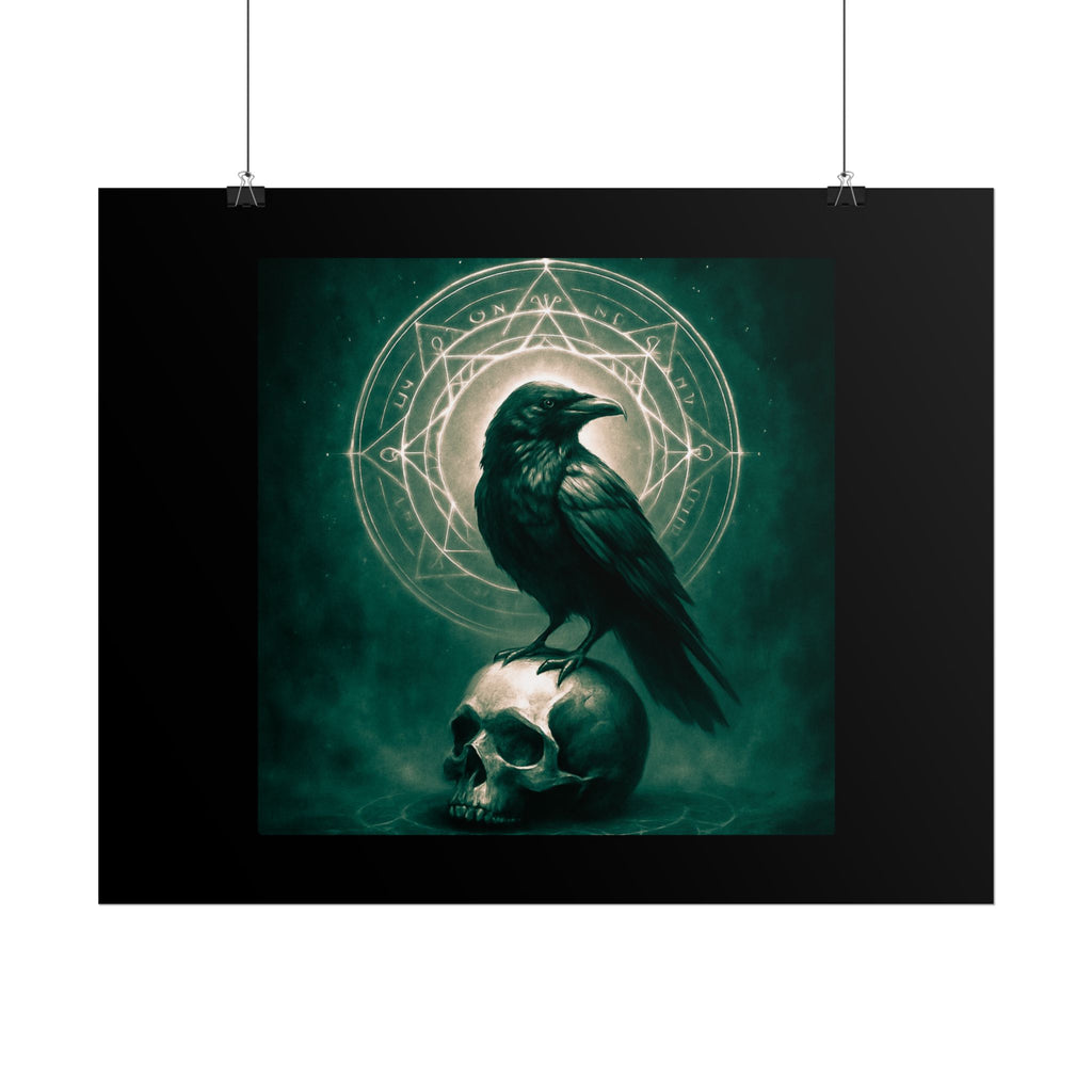 Mystical Raven Art Poster | Dark Aesthetic Wall Decor for Home