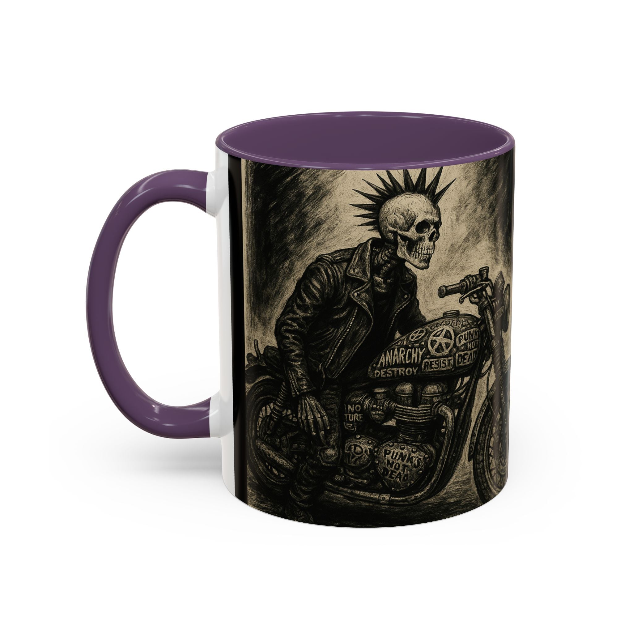 24 Punk Skull  Anarchy Motorcycle Design Mug