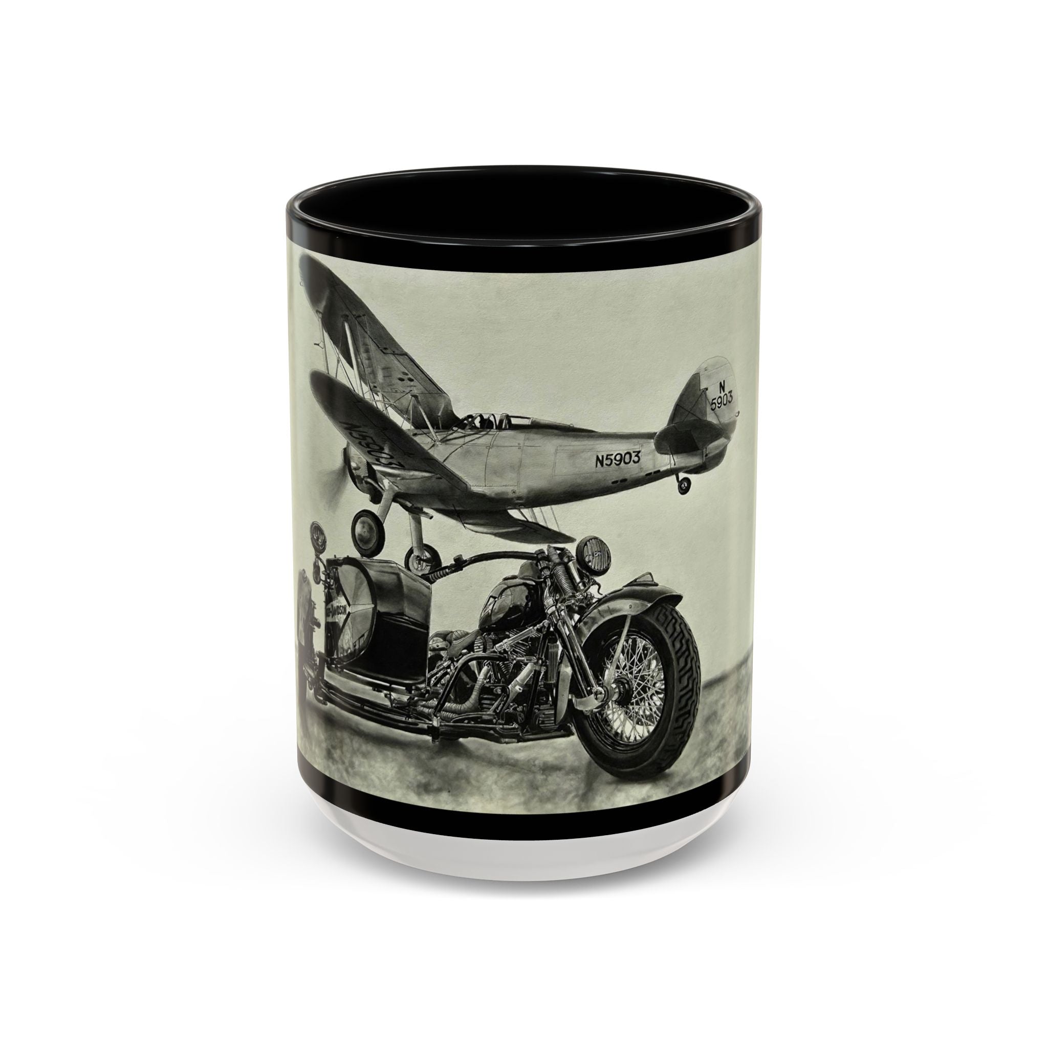 17 Retro Motorcycle & Airplane Coffee Mug