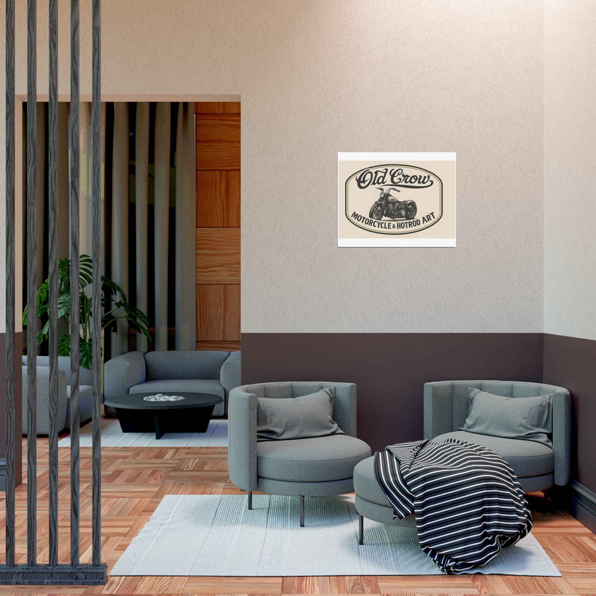 Vintage Motorcycle Art Poster, Garage Wall Art