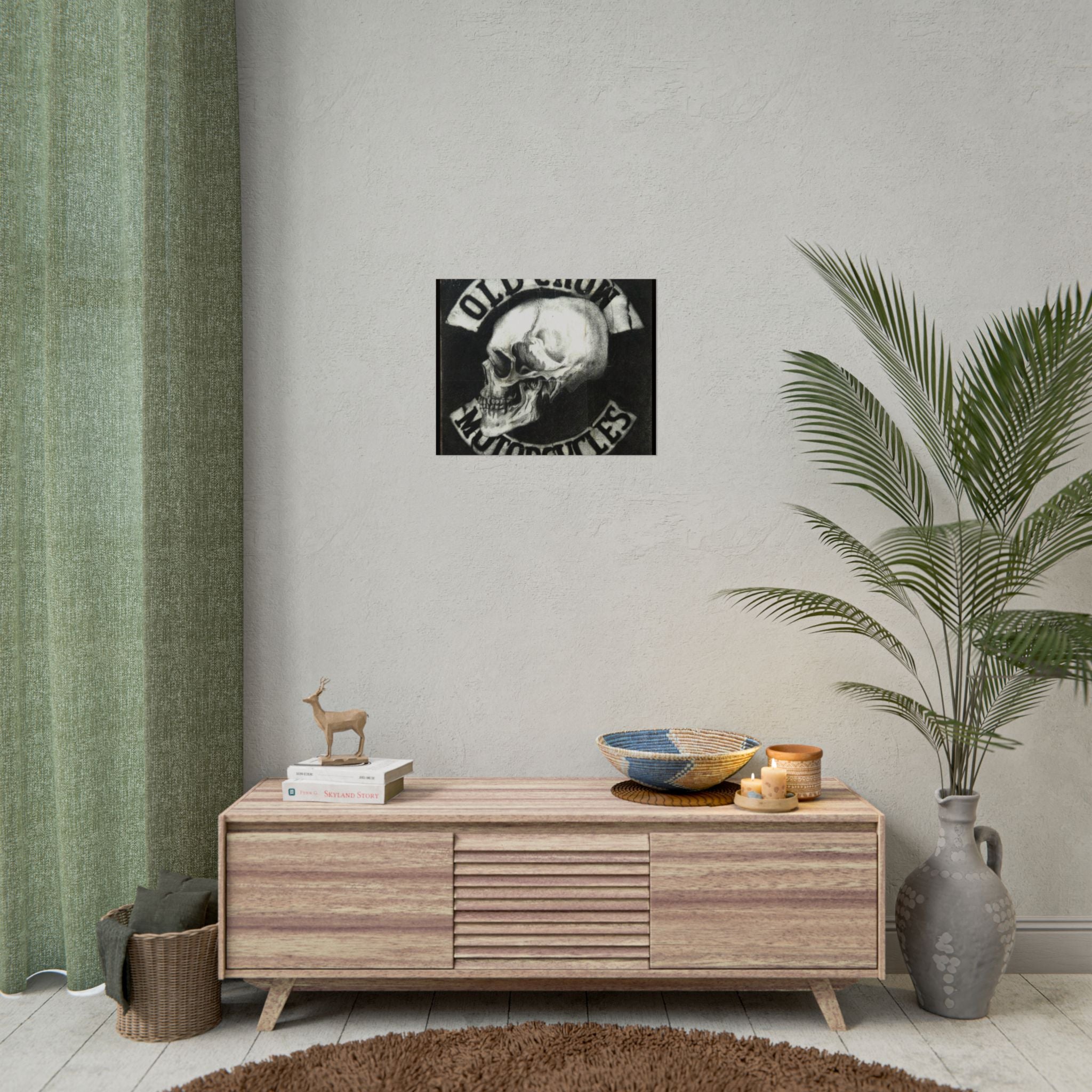 Vintage Motorcycle Skull Rolled Posters