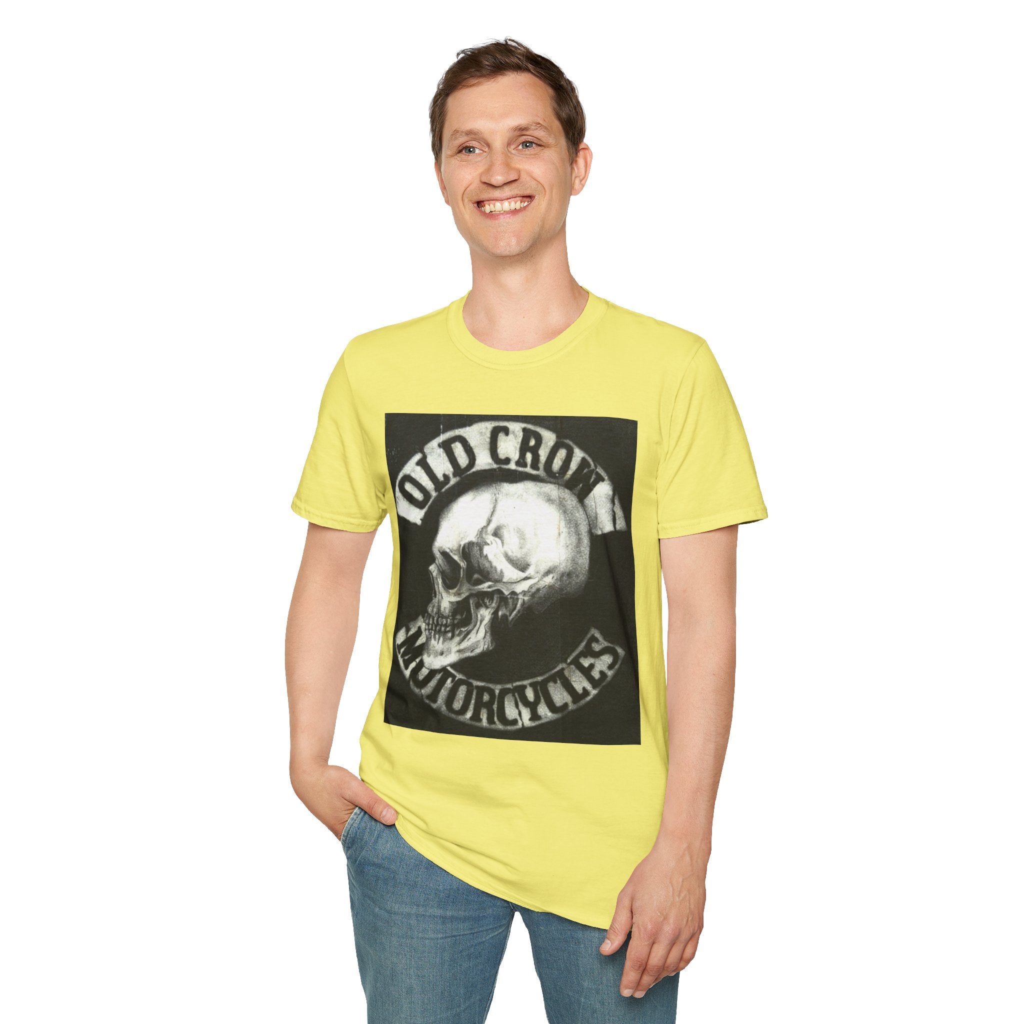 Old Crow Motorcycles Skull Emblem Patch T-Shirt