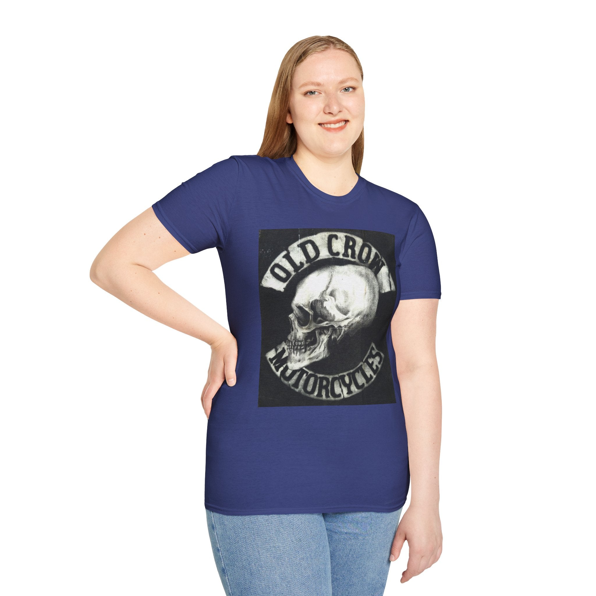 Old Crow Motorcycles Skull Emblem Patch T-Shirt