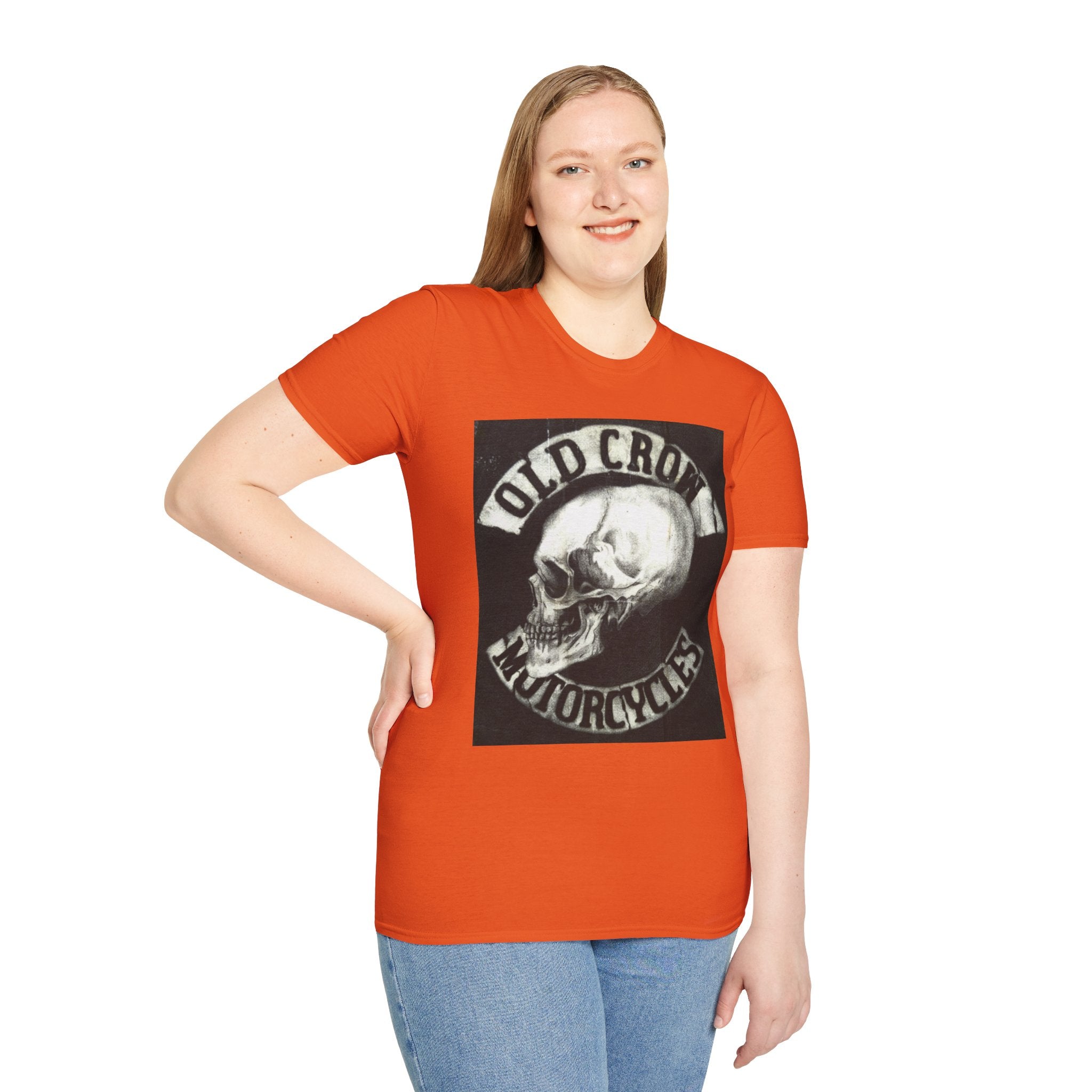 Old Crow Motorcycles Skull Emblem Patch T-Shirt