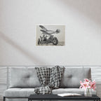 Vintage Motorcycle and Airplane Art Print