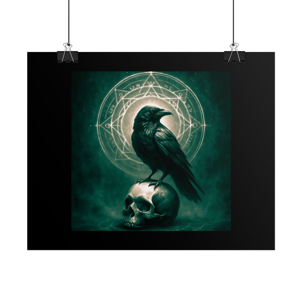 Mystical Raven Art Poster | Dark Aesthetic Wall Decor for Home