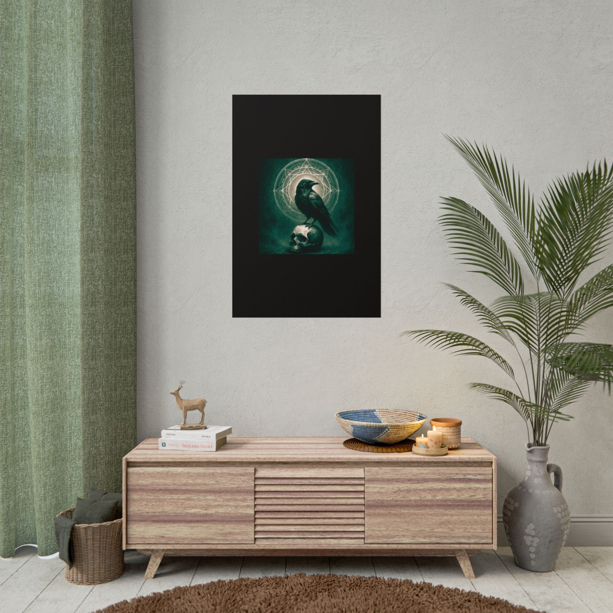 Mystical Raven Art Poster | Dark Aesthetic Wall Decor for Home
