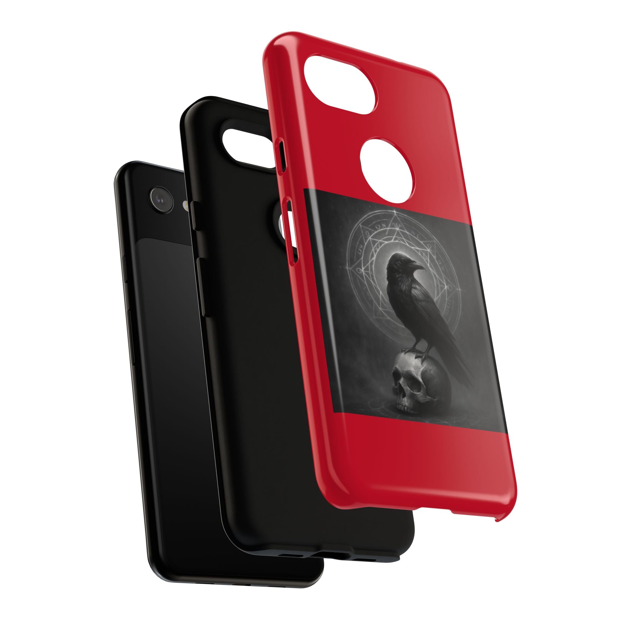 Occult Raven Sigil & Skull Art Cases
