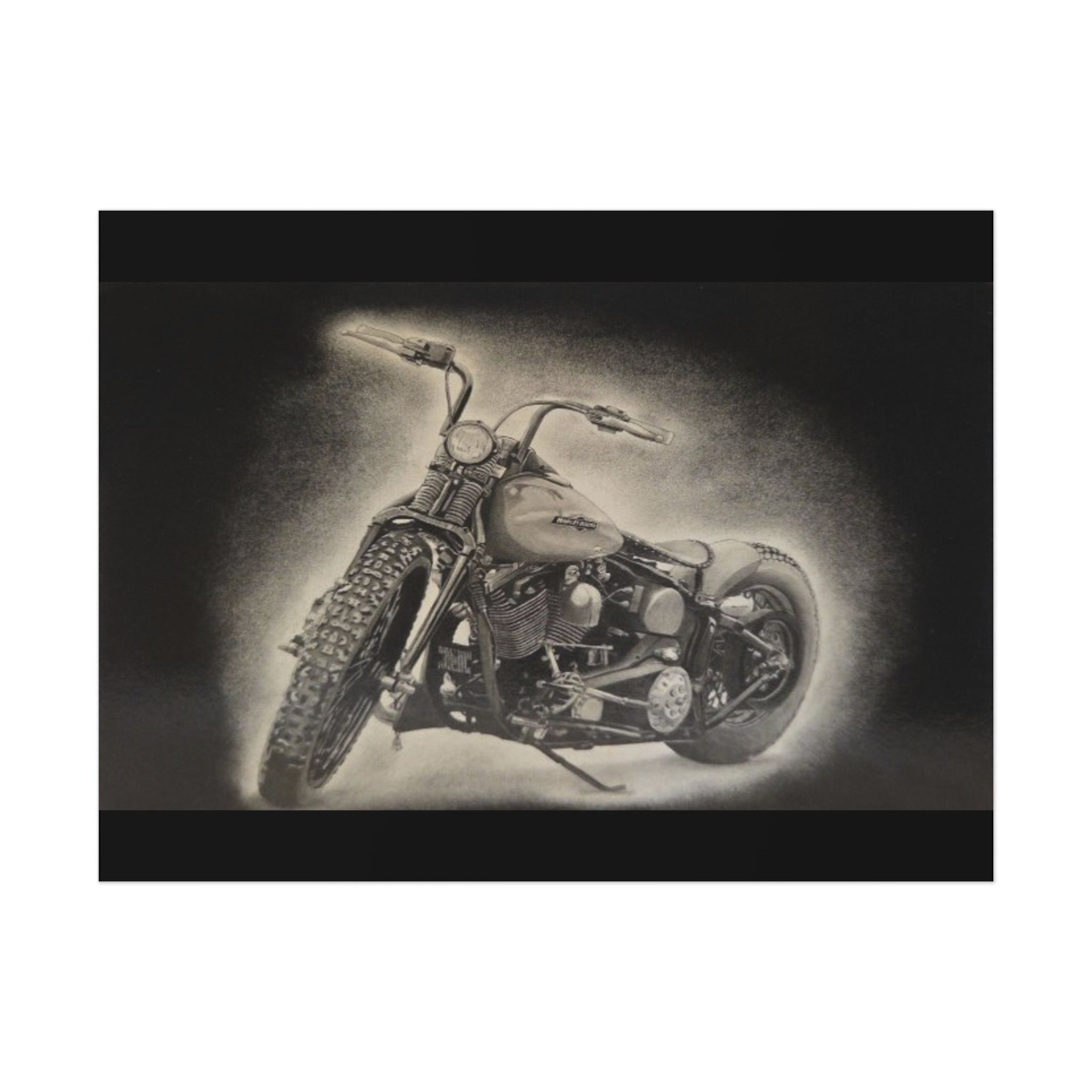 Old Crow Steel Stallion Motorcycle Art Print