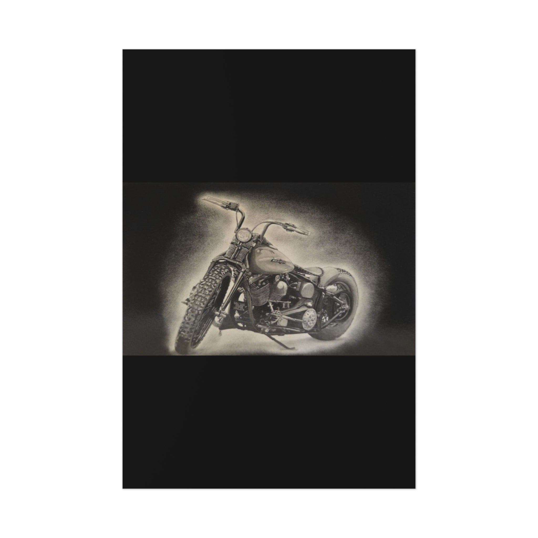 Old Crow Steel Stallion Motorcycle Art Print