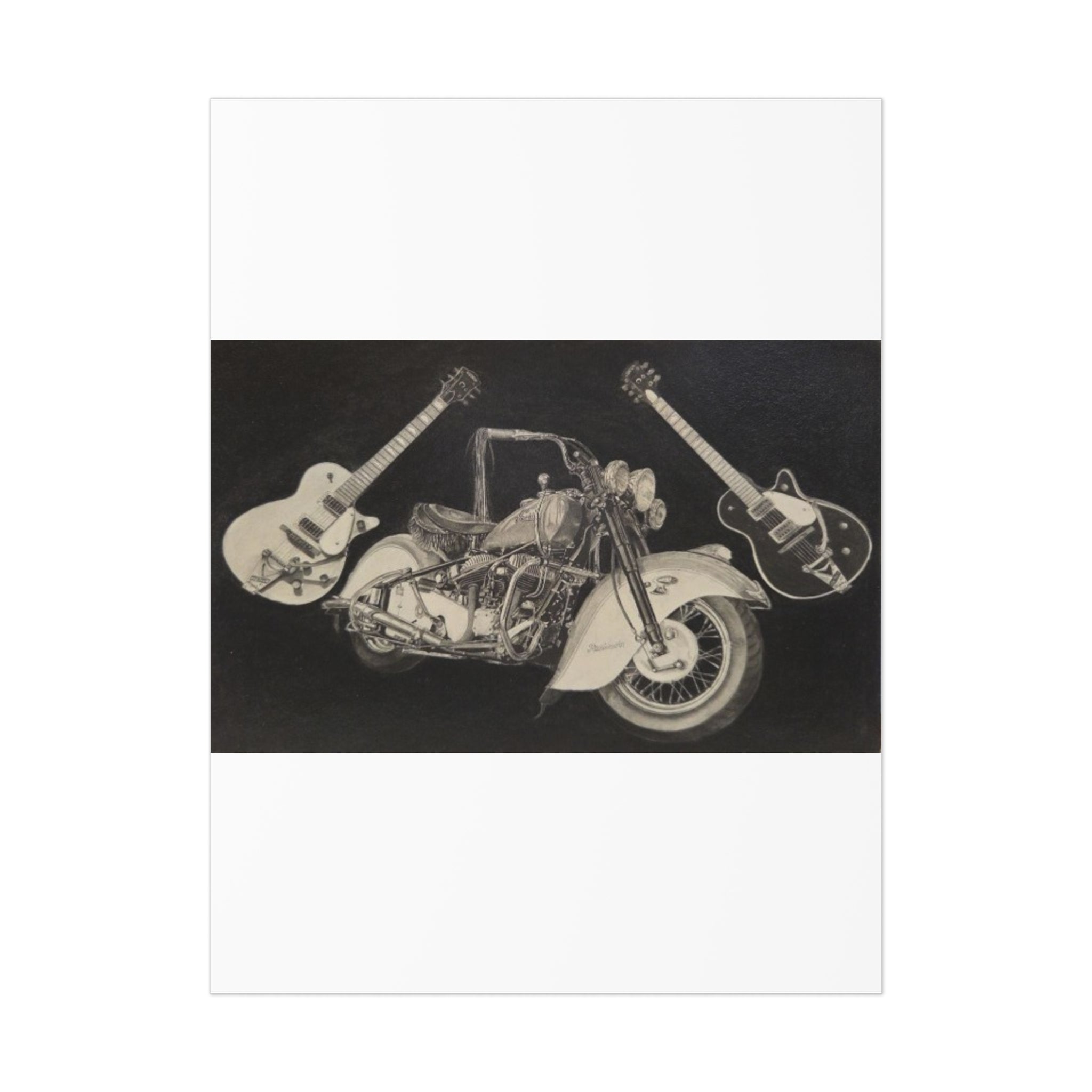 Guitars & Gasoline Art Poster, Music Wall Decor