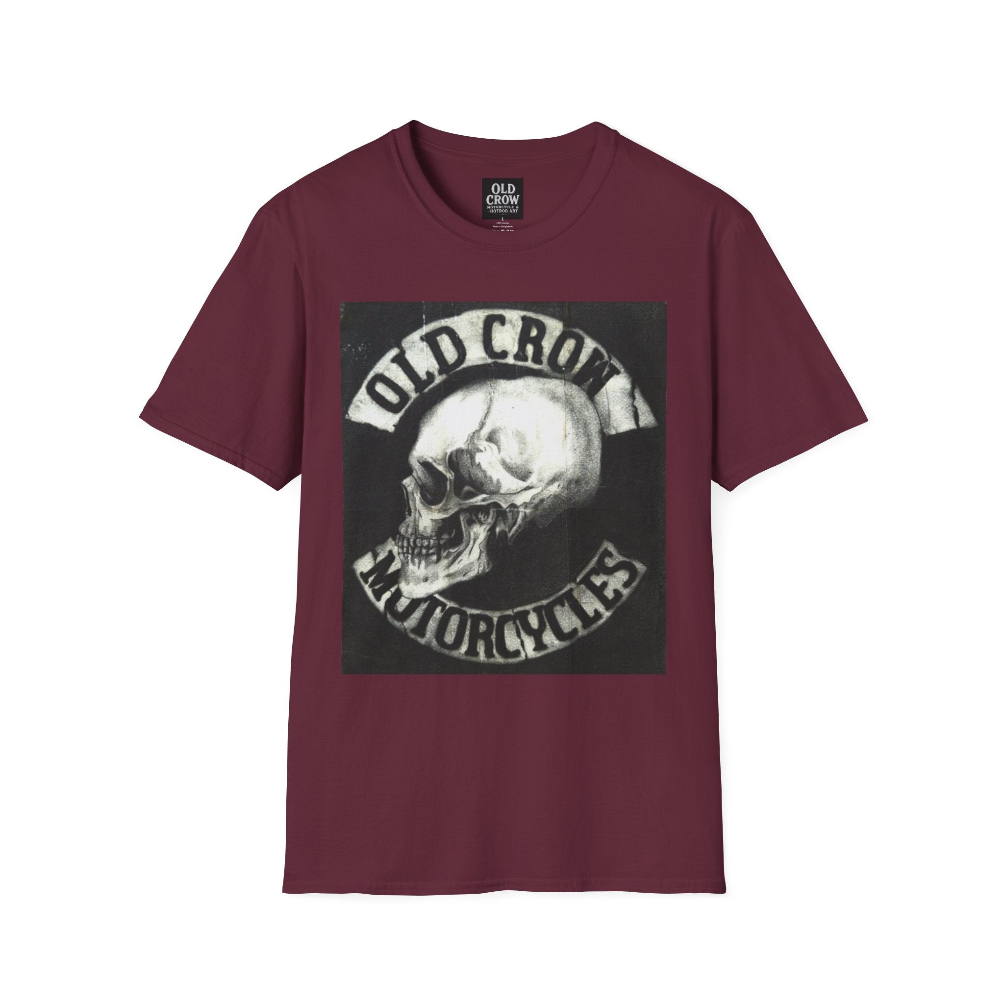 Old Crow Motorcycles Skull Emblem Patch T-Shirt