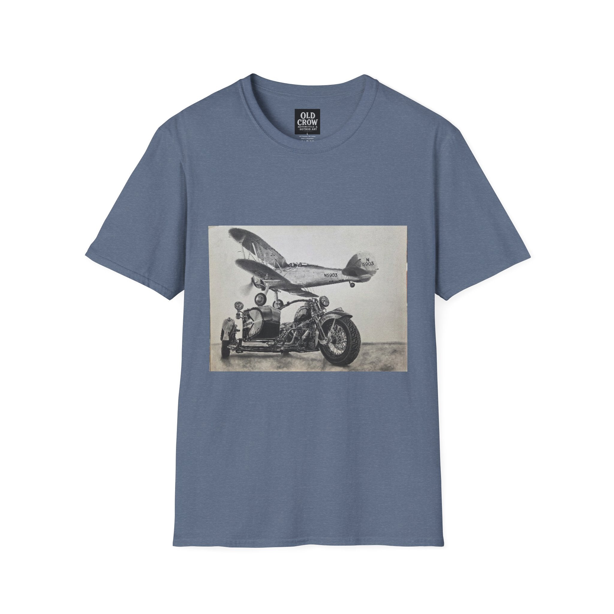 Old-School Aviation Meets Two Wheels T-Shirt