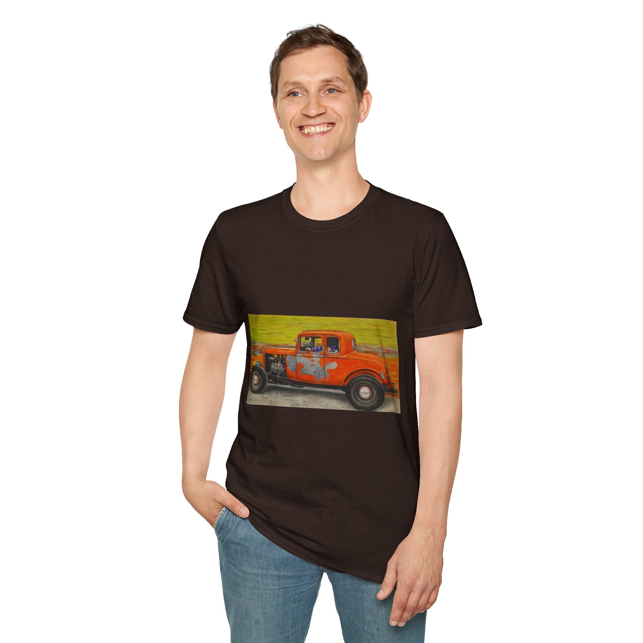 Vintage Hotrod in Motion Softstyle T-Shirt, " Book'n"