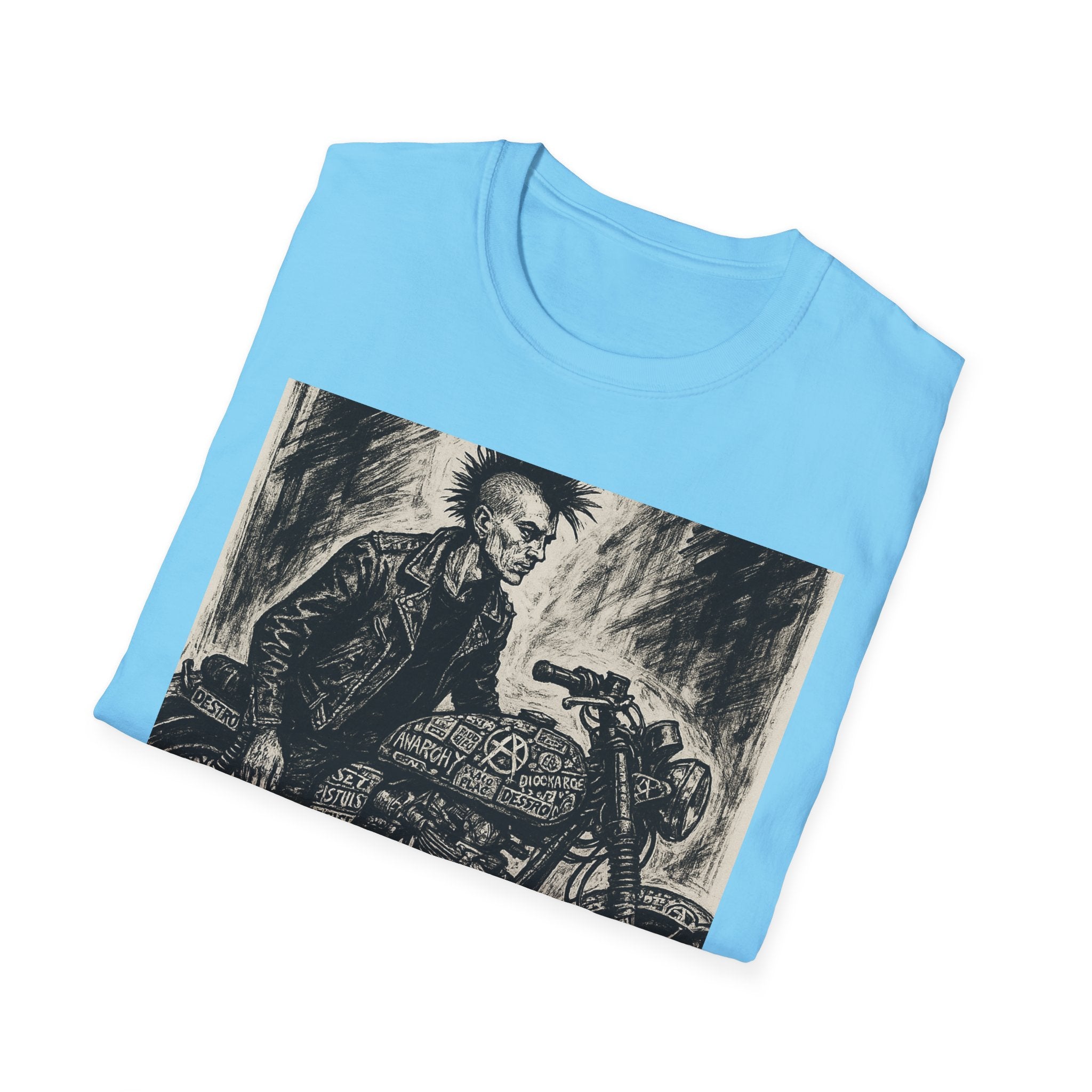 Punk Biker Illustration T-Shirt