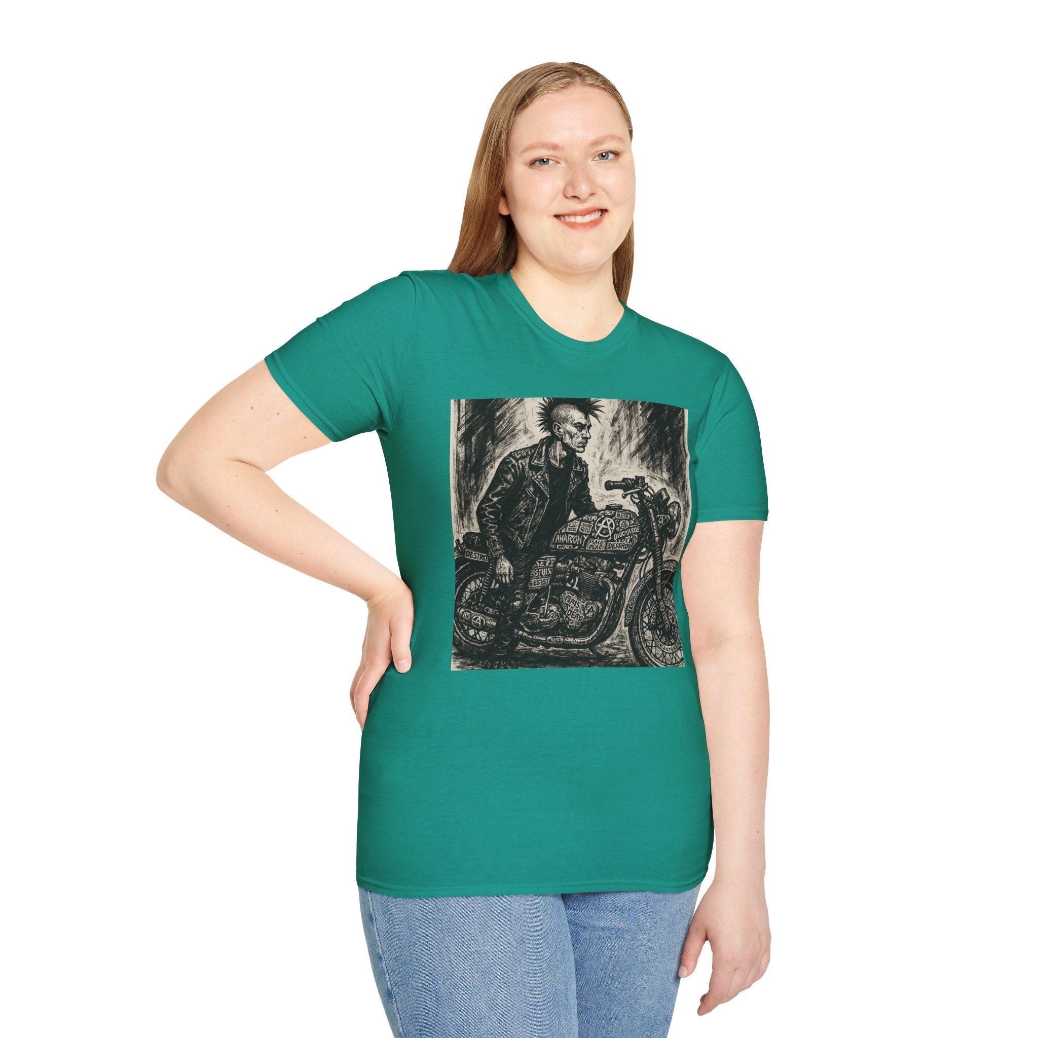 Punk Biker Illustration T-Shirt