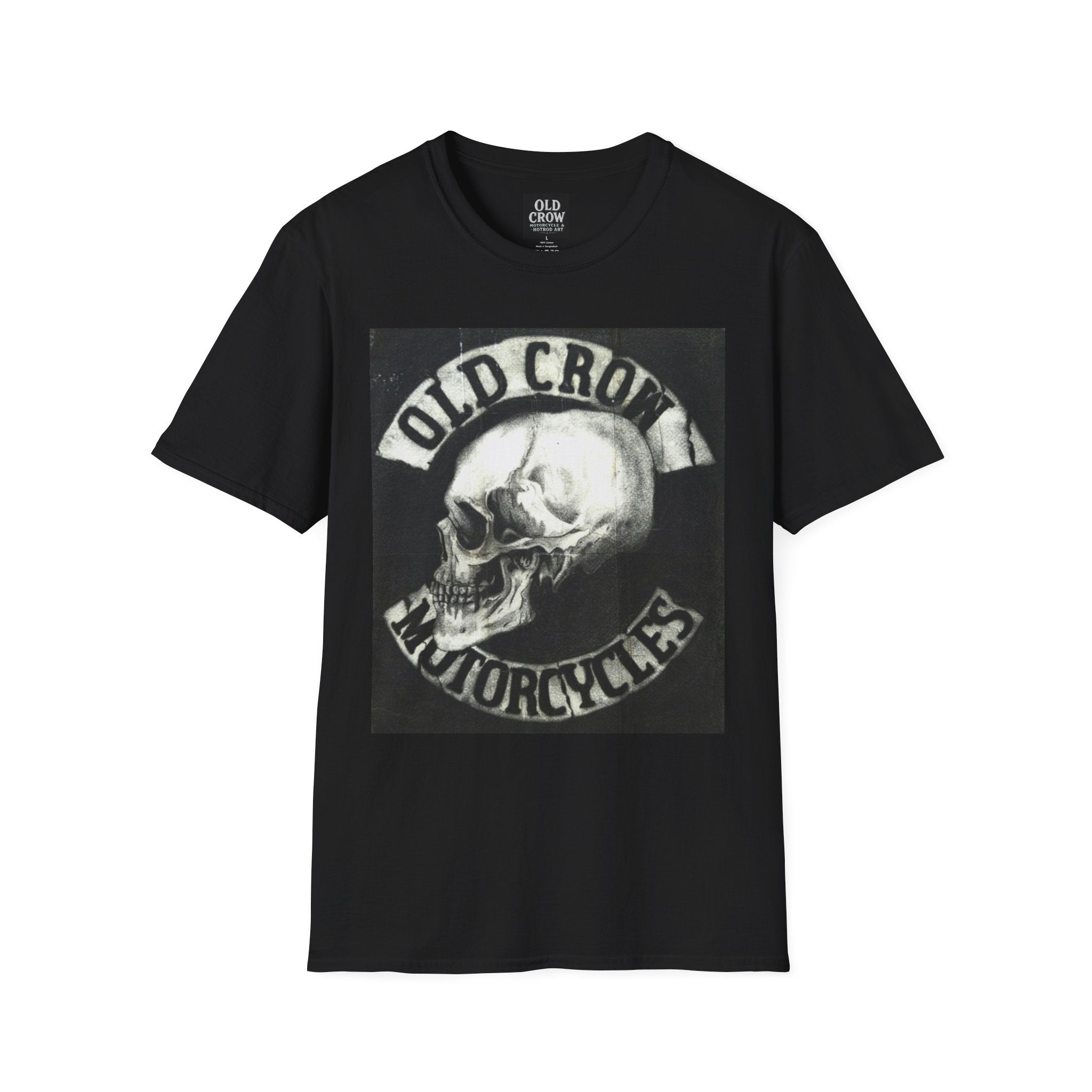 Old Crow Motorcycles Skull Emblem Patch T-Shirt