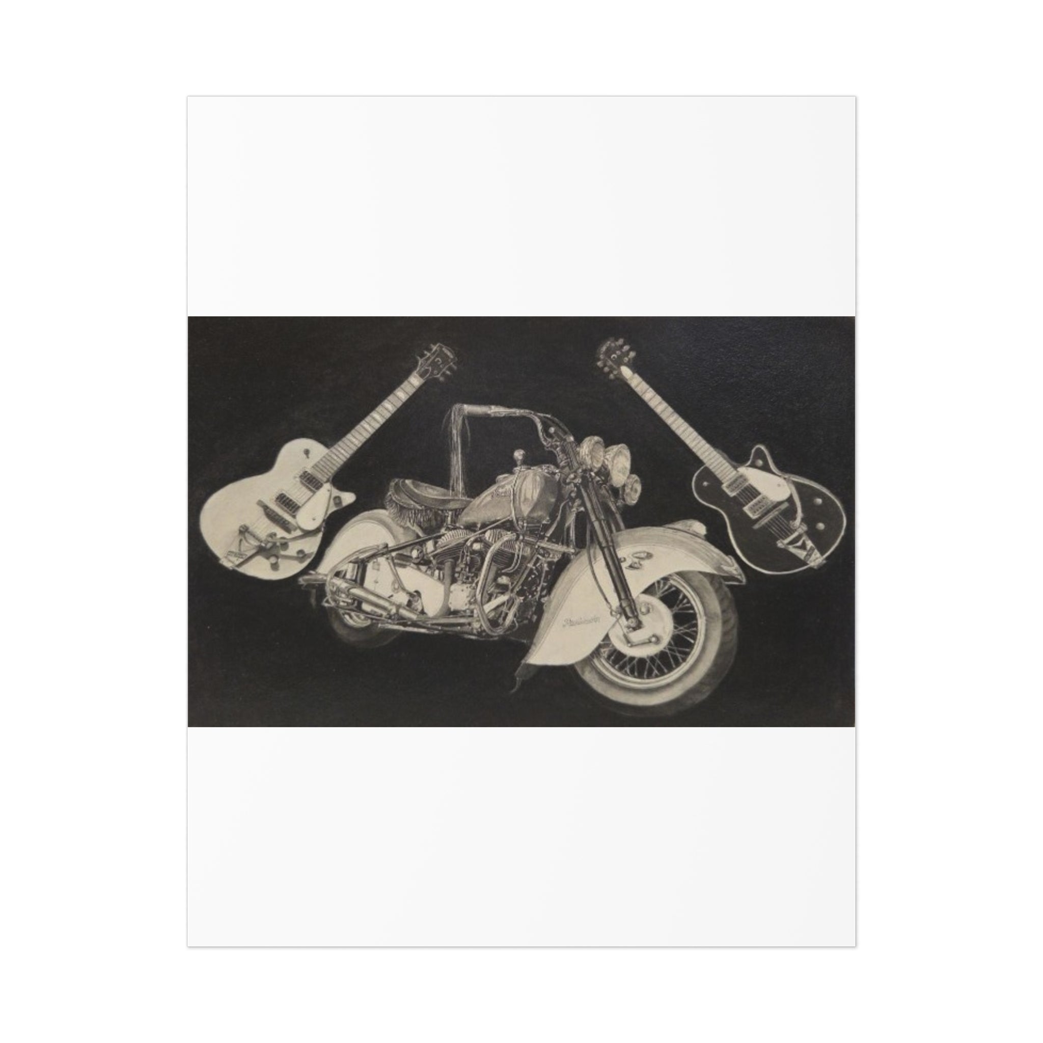 Guitars & Gasoline Art Poster, Music Wall Decor