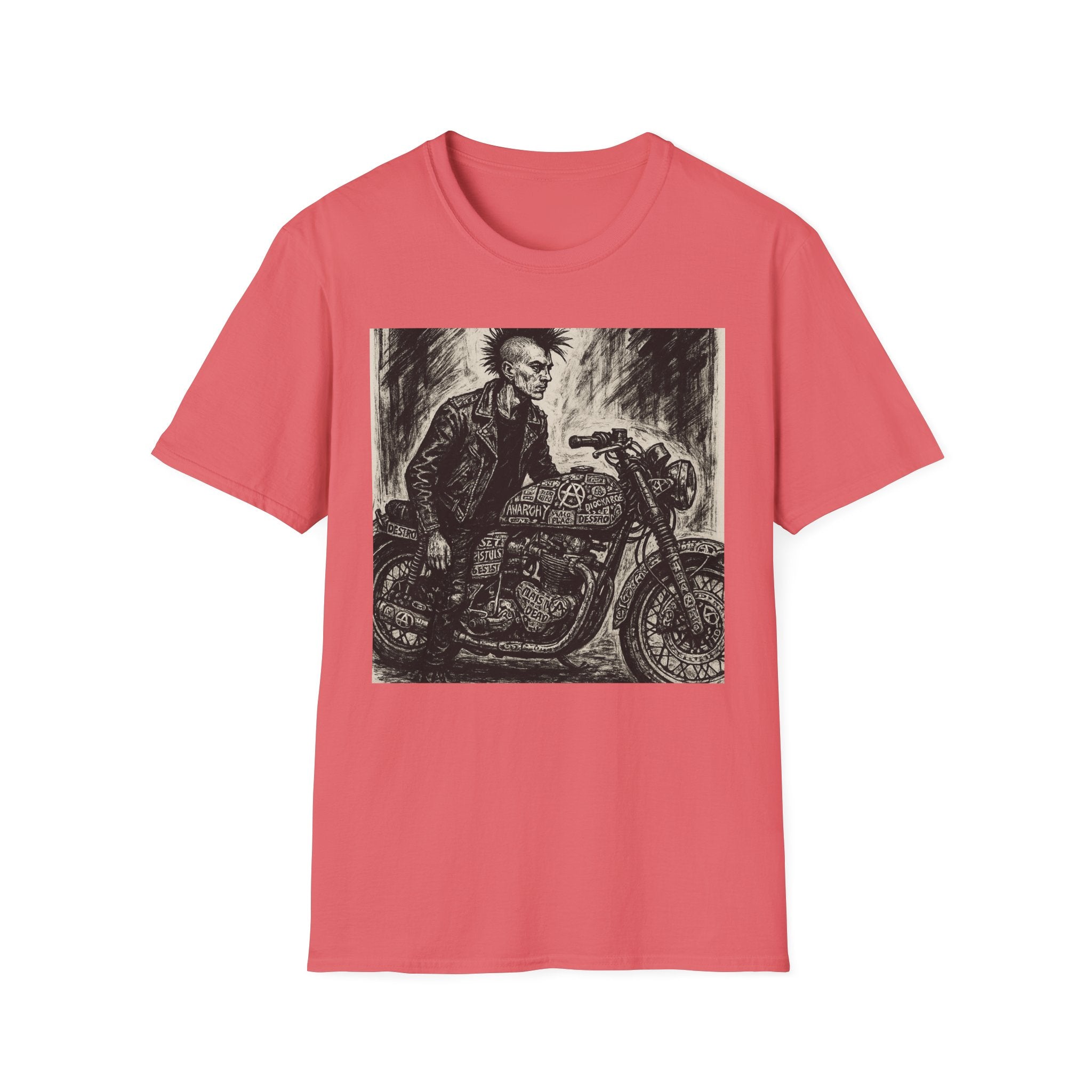 Punk Biker Illustration T-Shirt