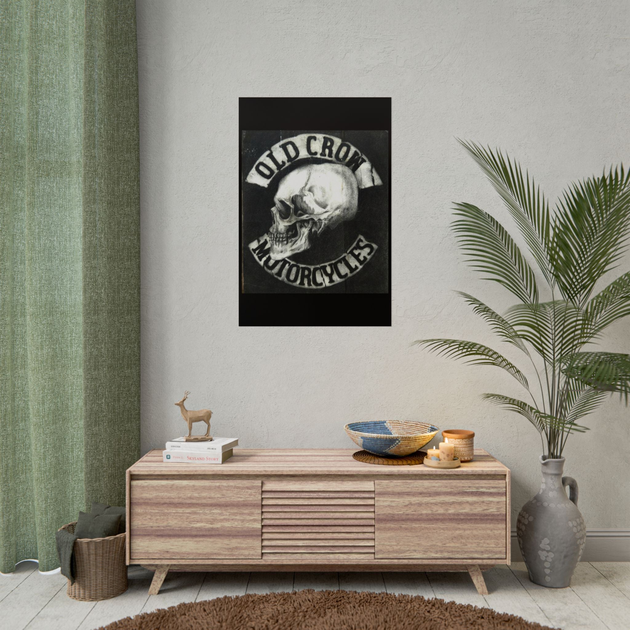 Vintage Motorcycle Skull Rolled Posters
