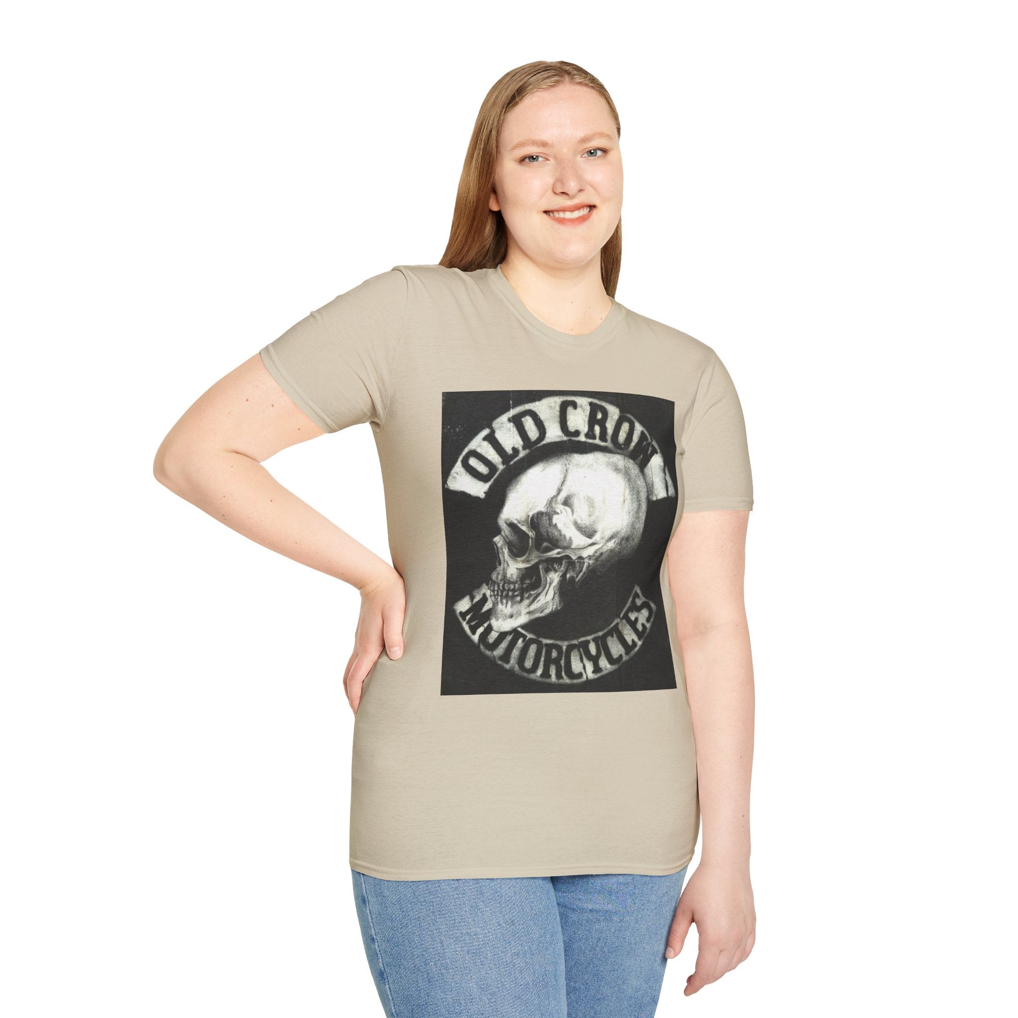 Old Crow Motorcycles Skull Emblem Patch T-Shirt