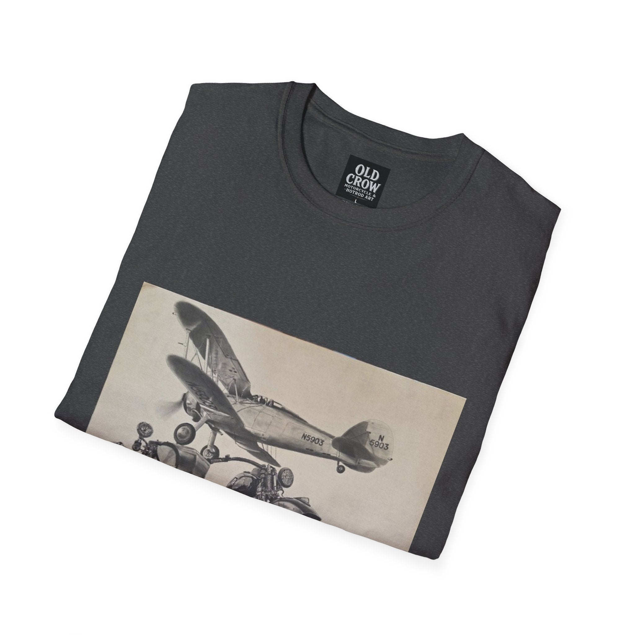 Aviation and Motorcycle Heritage Print  T-Shirt