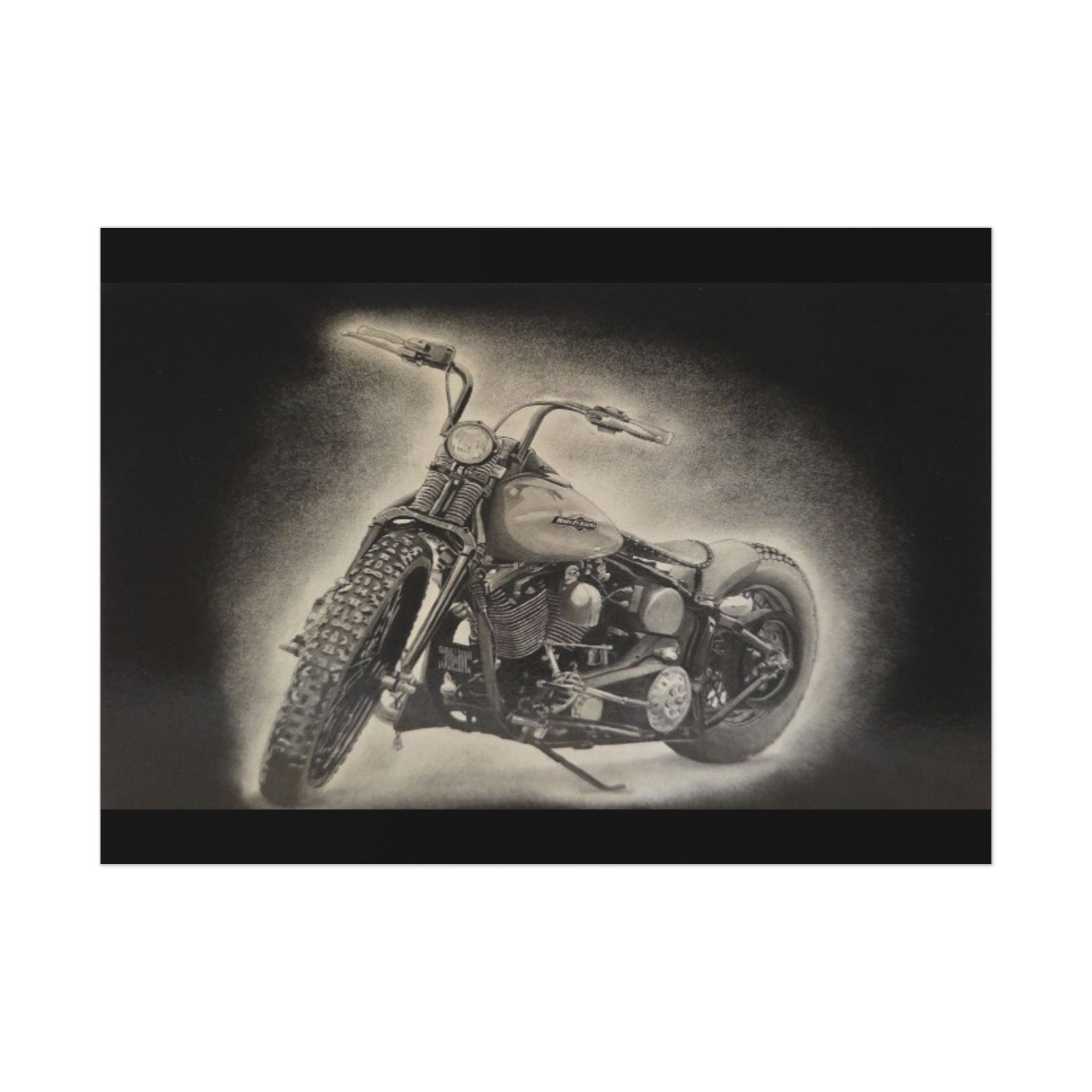 Old Crow Steel Stallion Motorcycle Art Print