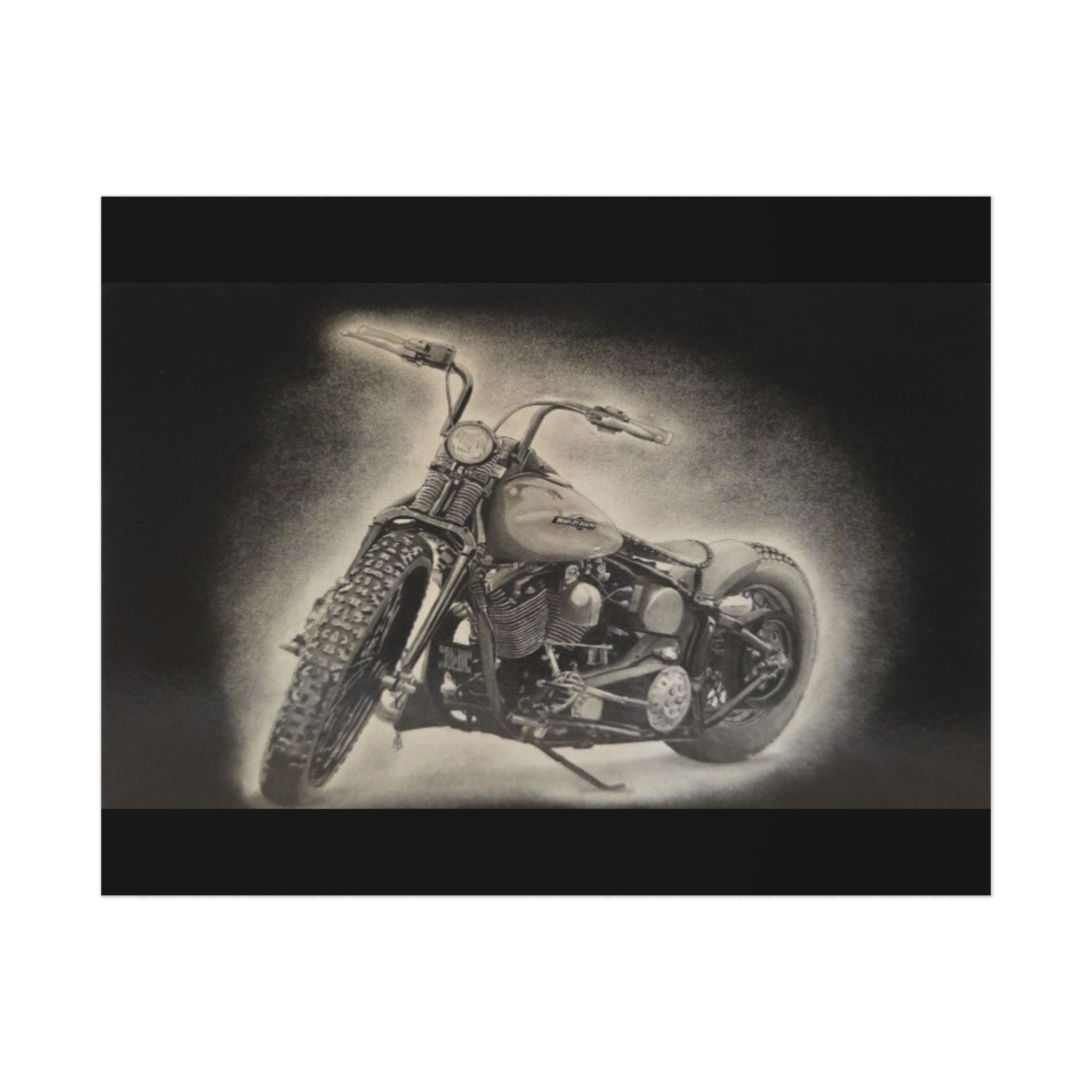Old Crow Steel Stallion Motorcycle Art Print