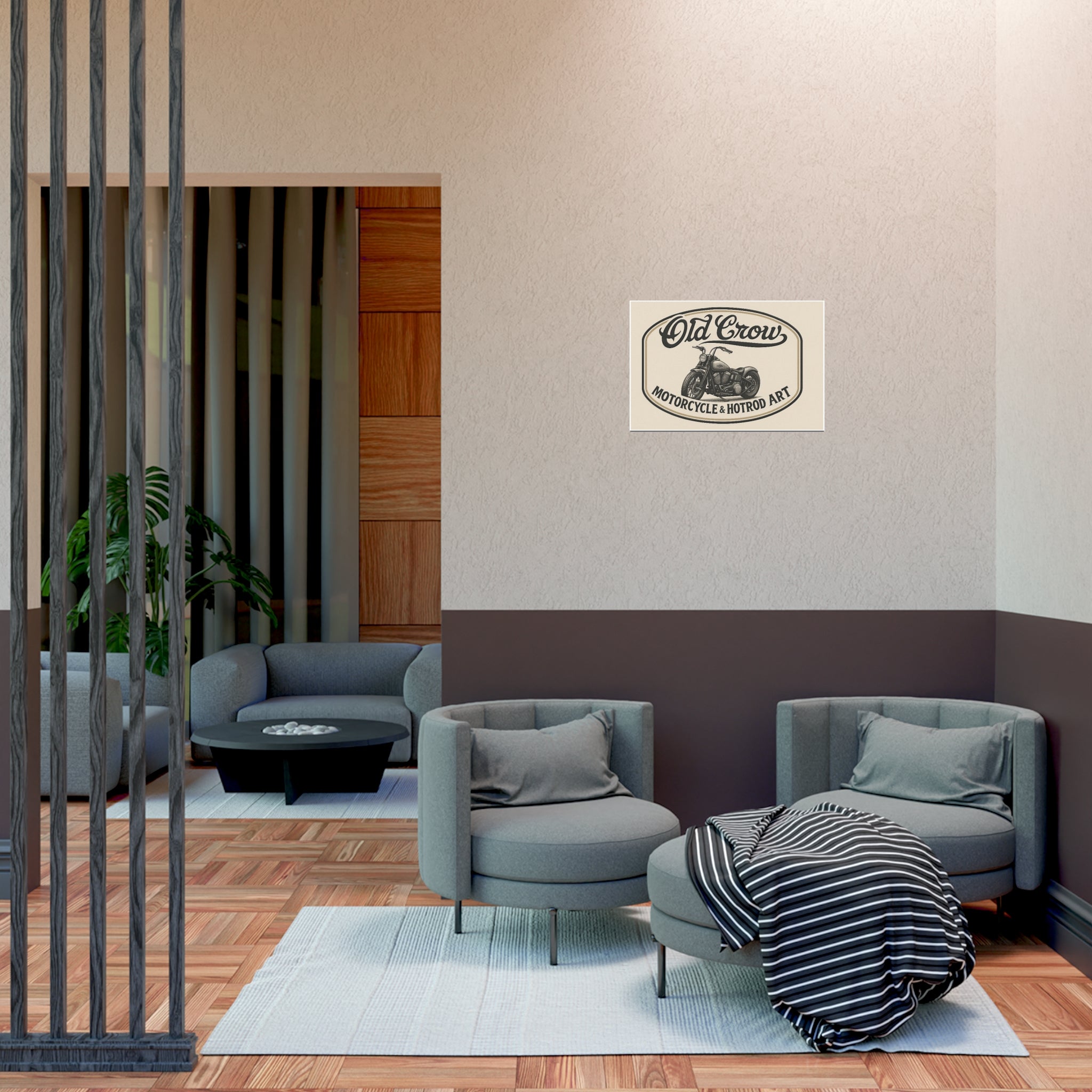 Vintage Motorcycle Art Poster, Garage Wall Art