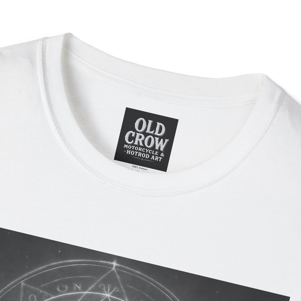 Dark Magic Raven Illustration T-Shirt, Black & White