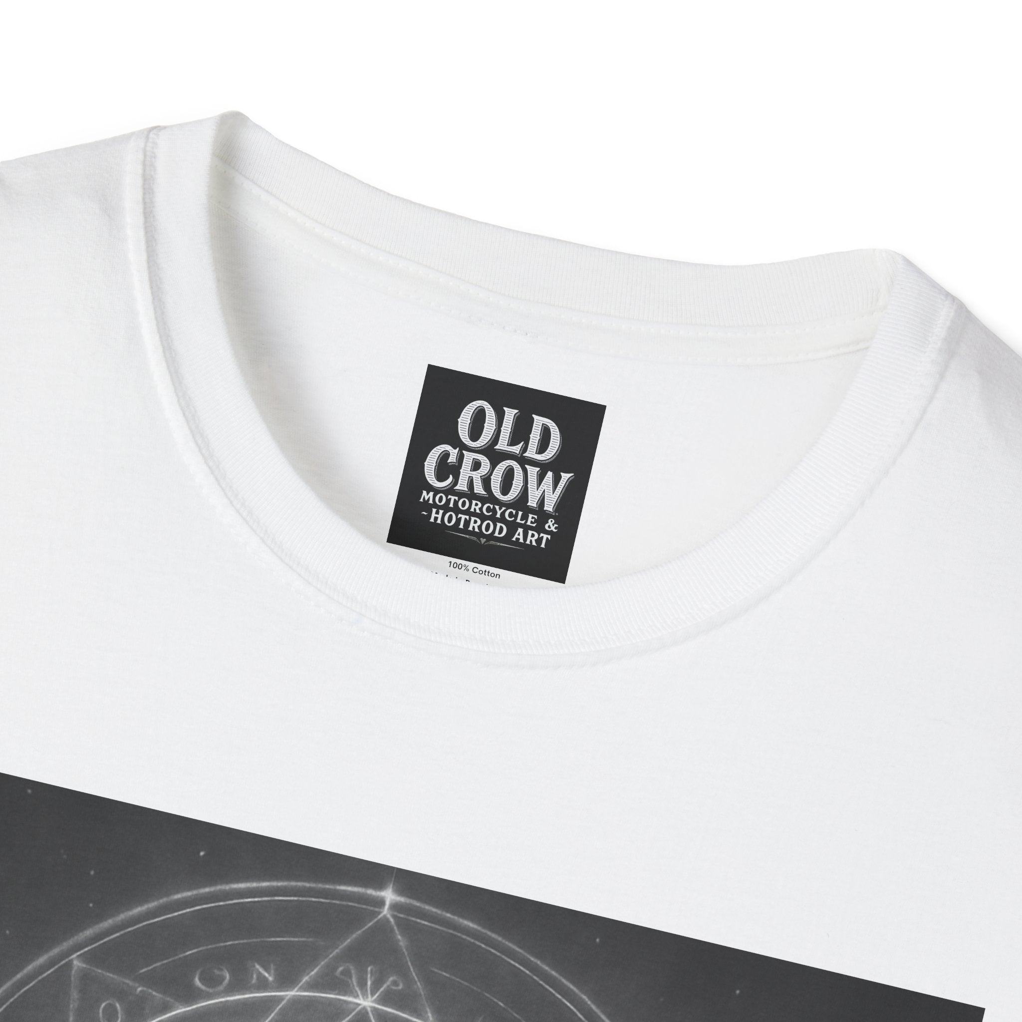 Dark Magic Raven Illustration T-Shirt, Black & White