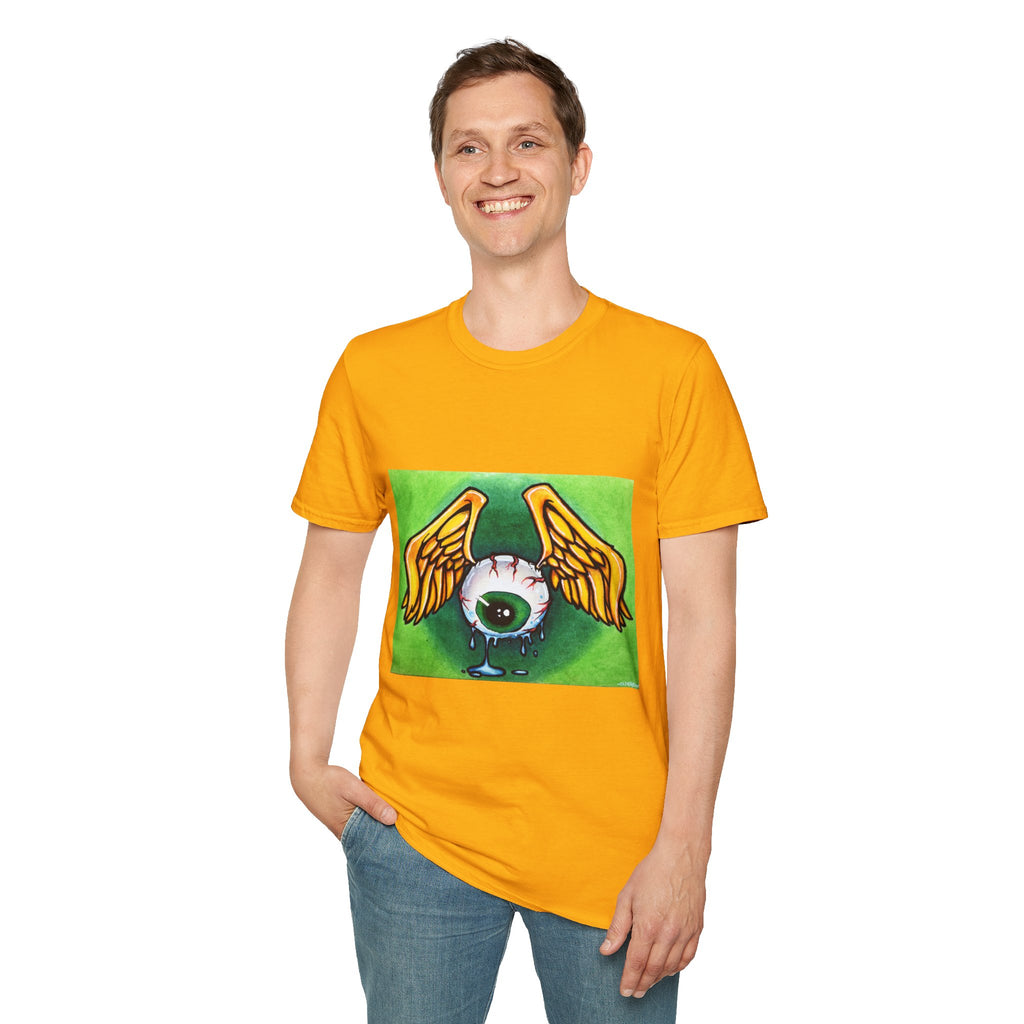 Flying Eyeball Art Print Softstyle T-Shirt