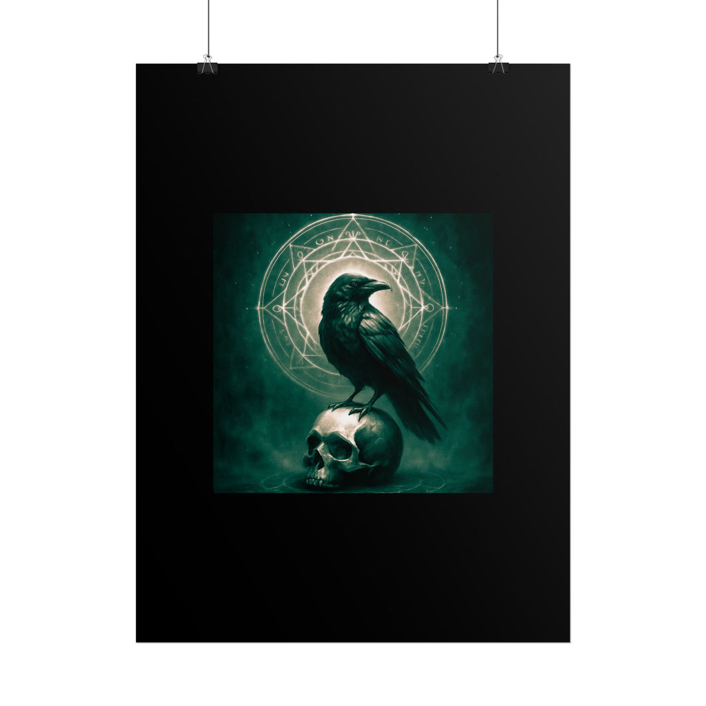 Mystical Raven Art Poster | Dark Aesthetic Wall Decor for Home