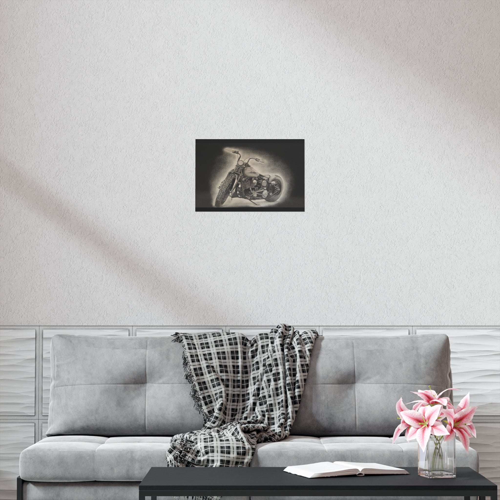 Old Crow Steel Stallion Motorcycle Art Print