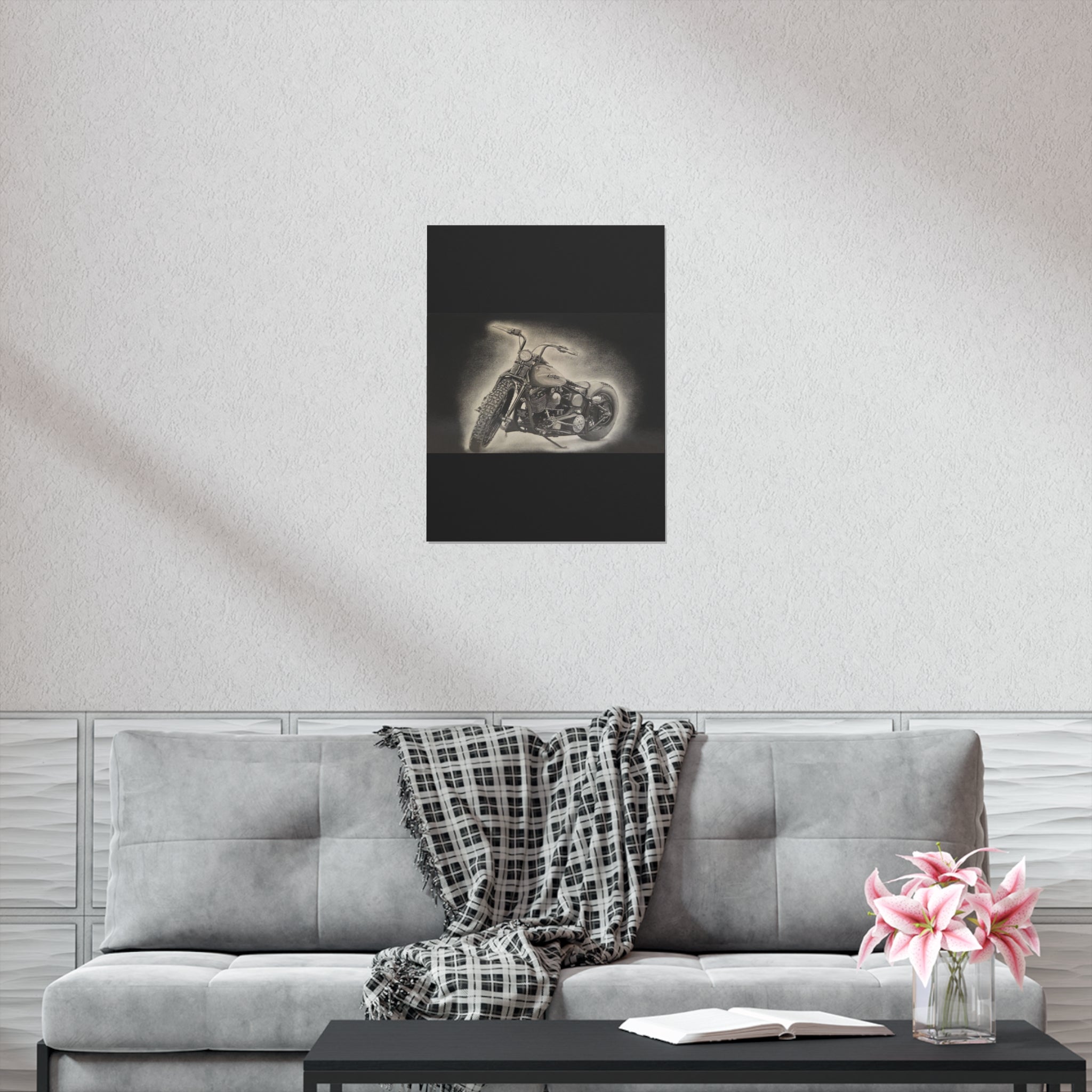 Old Crow Steel Stallion Motorcycle Art Print