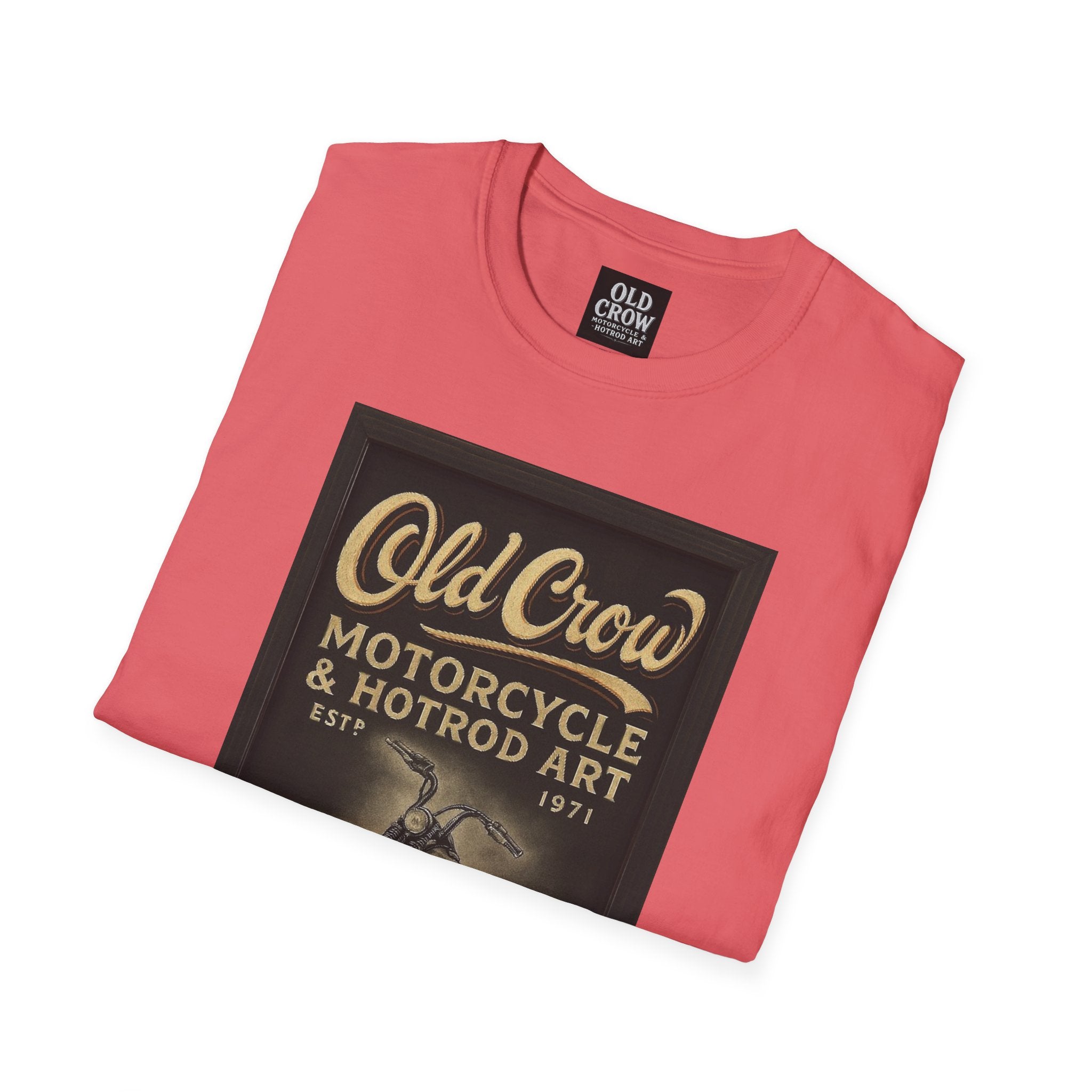 Old Crow Motorcycle & Hotrod Art Softstyle T-Shirt