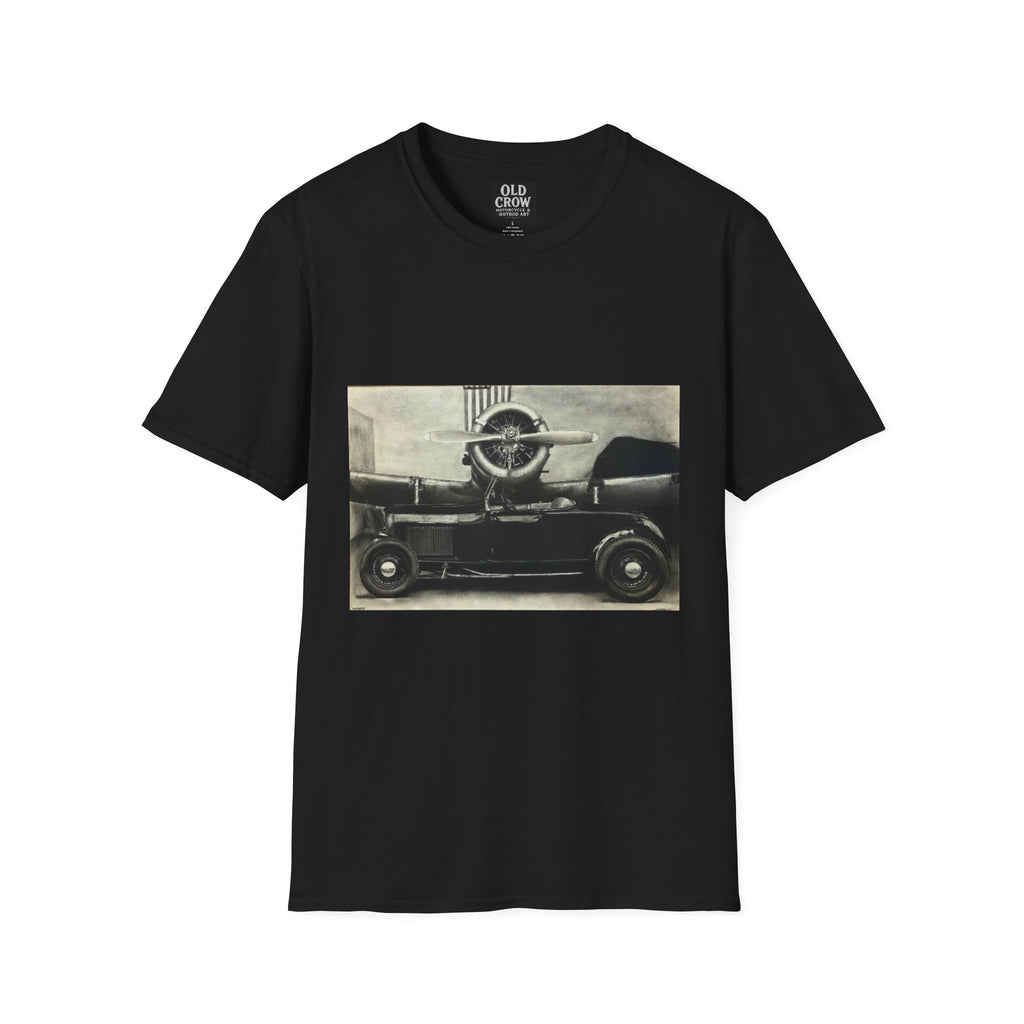 Speed & Sky Softstyle T-Shirt, WW2 Airplane, Hotrod Roadster