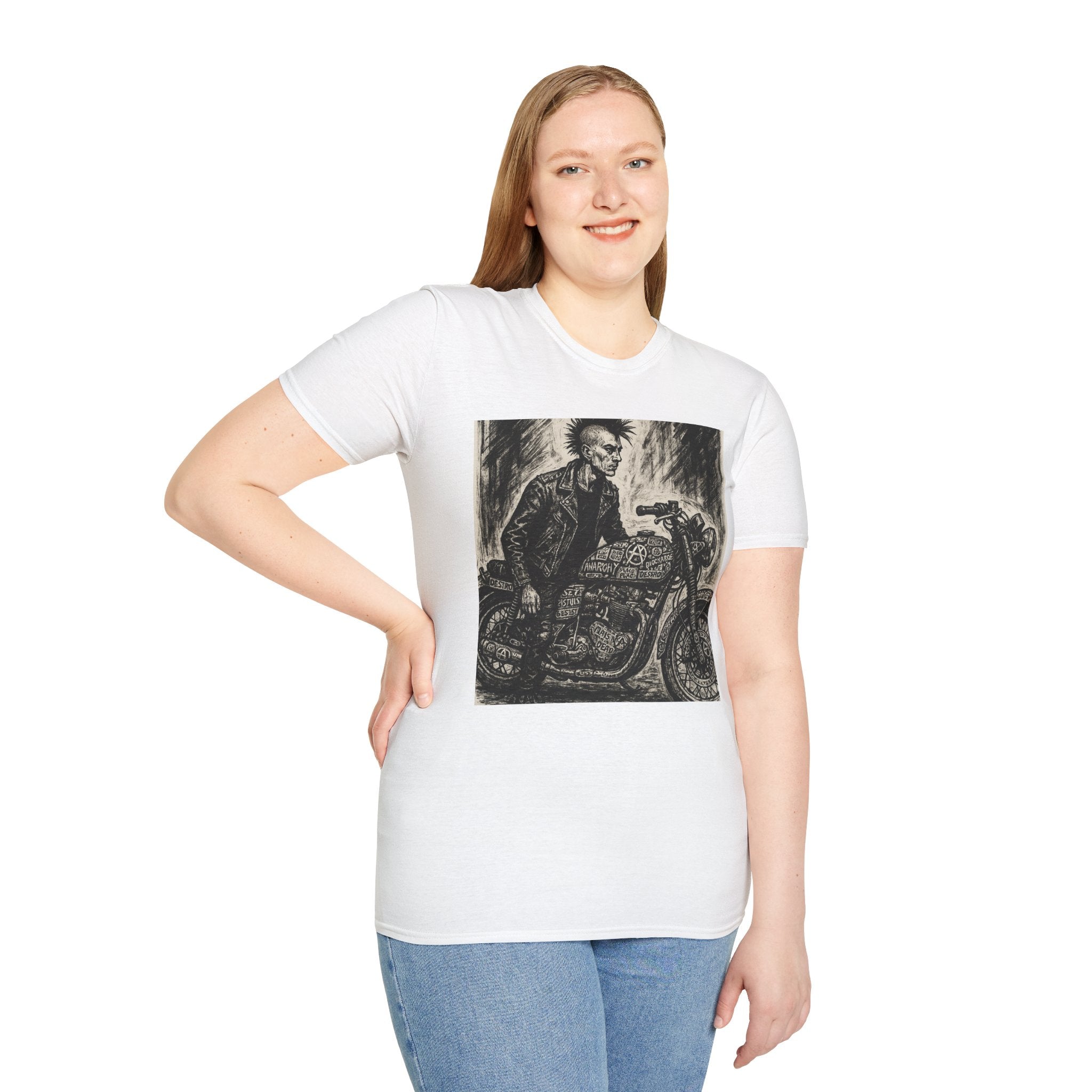 Punk Biker Illustration T-Shirt