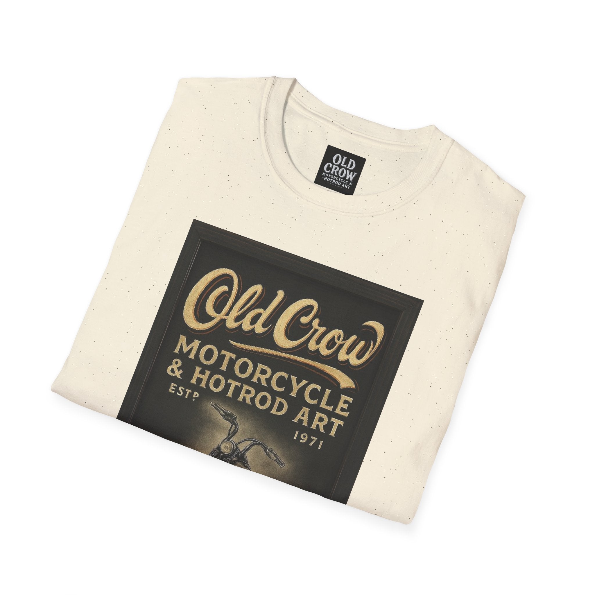 Old Crow Motorcycle & Hotrod Art Softstyle T-Shirt