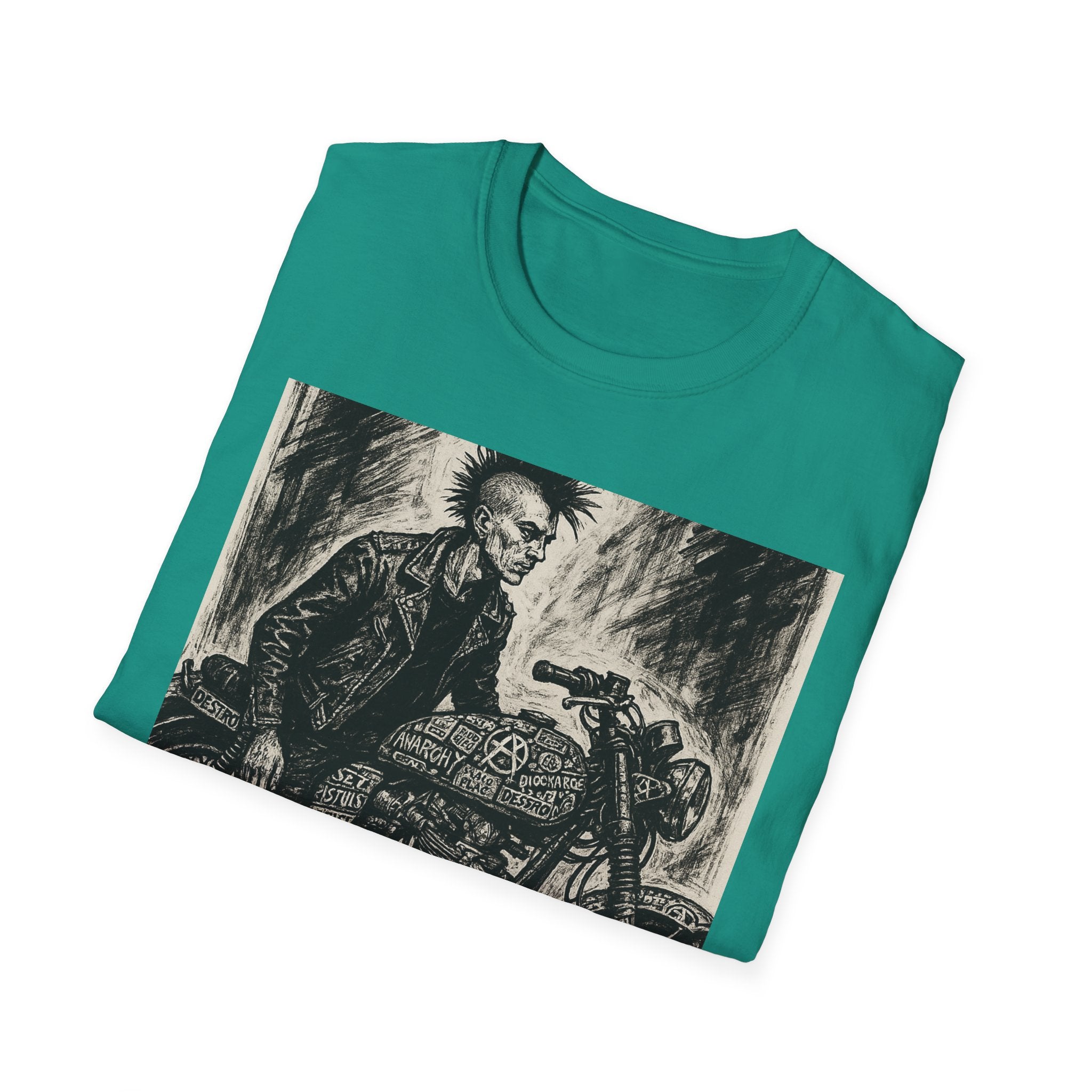 Punk Biker Illustration T-Shirt