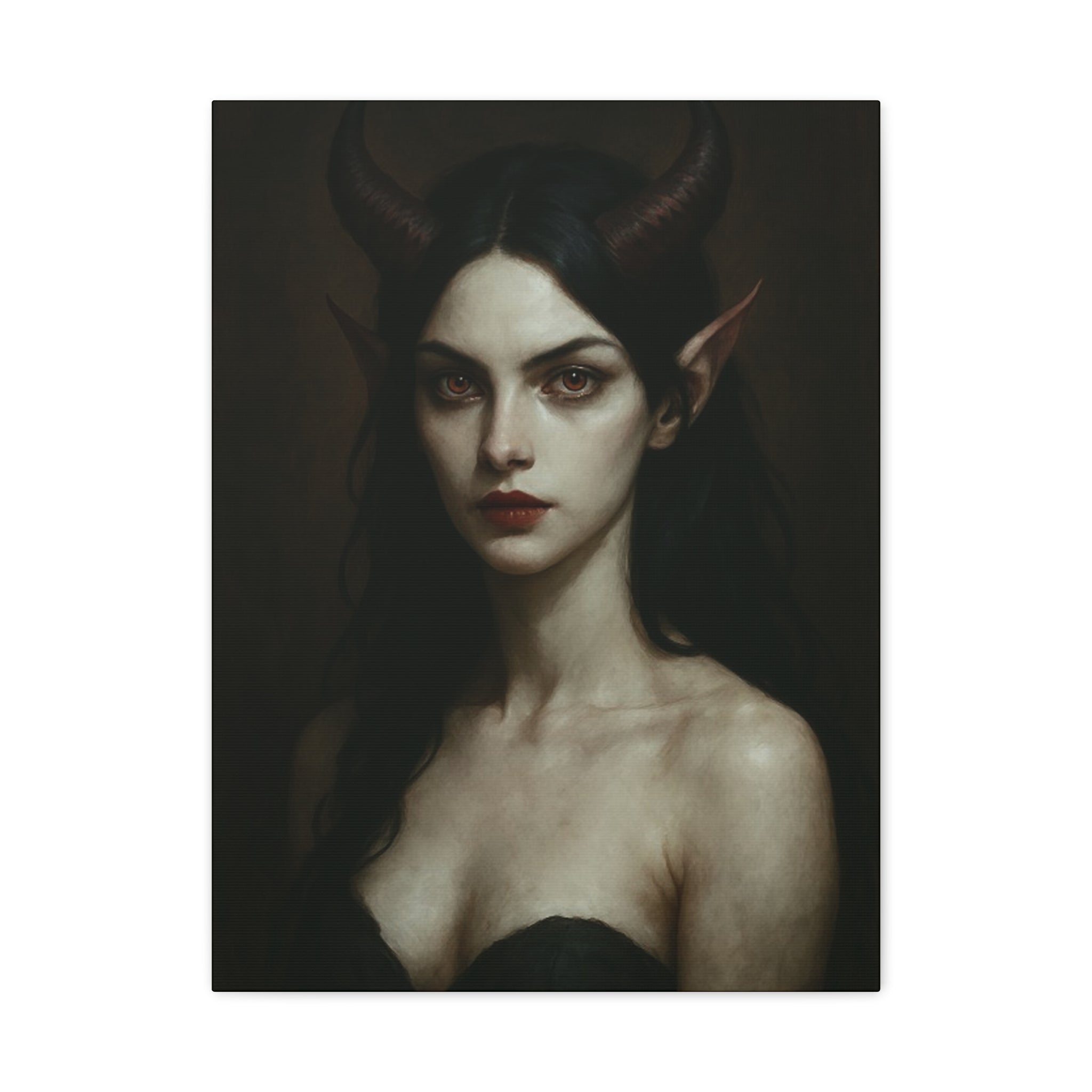 Gothic Art Canvas Print, Demon Aesthetic Home Decor, Dark Fantasy Wall Art, Witchy Room Decoration, Unique Gift for Halloween, Edgy Art