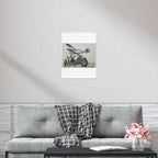 Vintage Motorcycle and Airplane Art Print