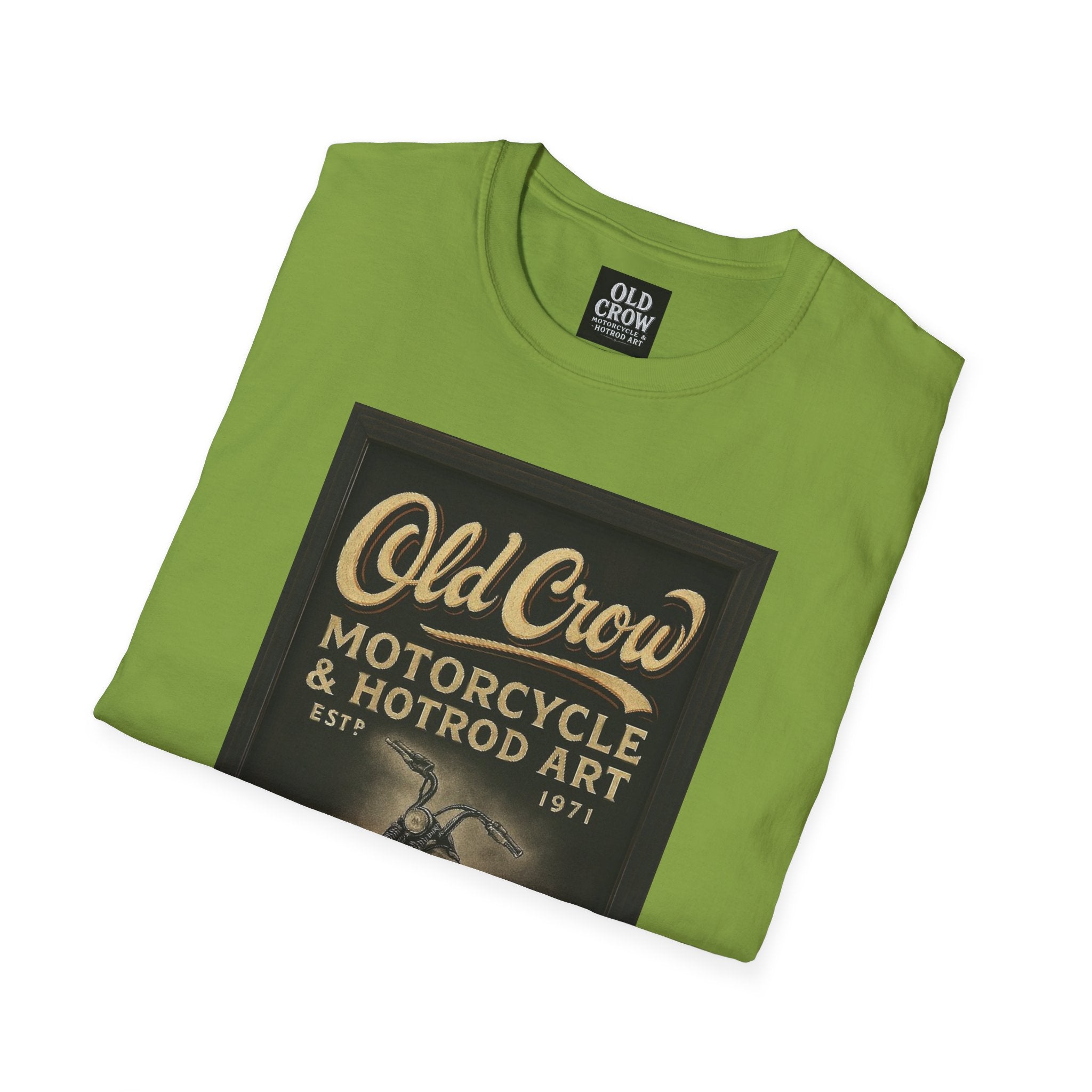 Old Crow Motorcycle & Hotrod Art Softstyle T-Shirt