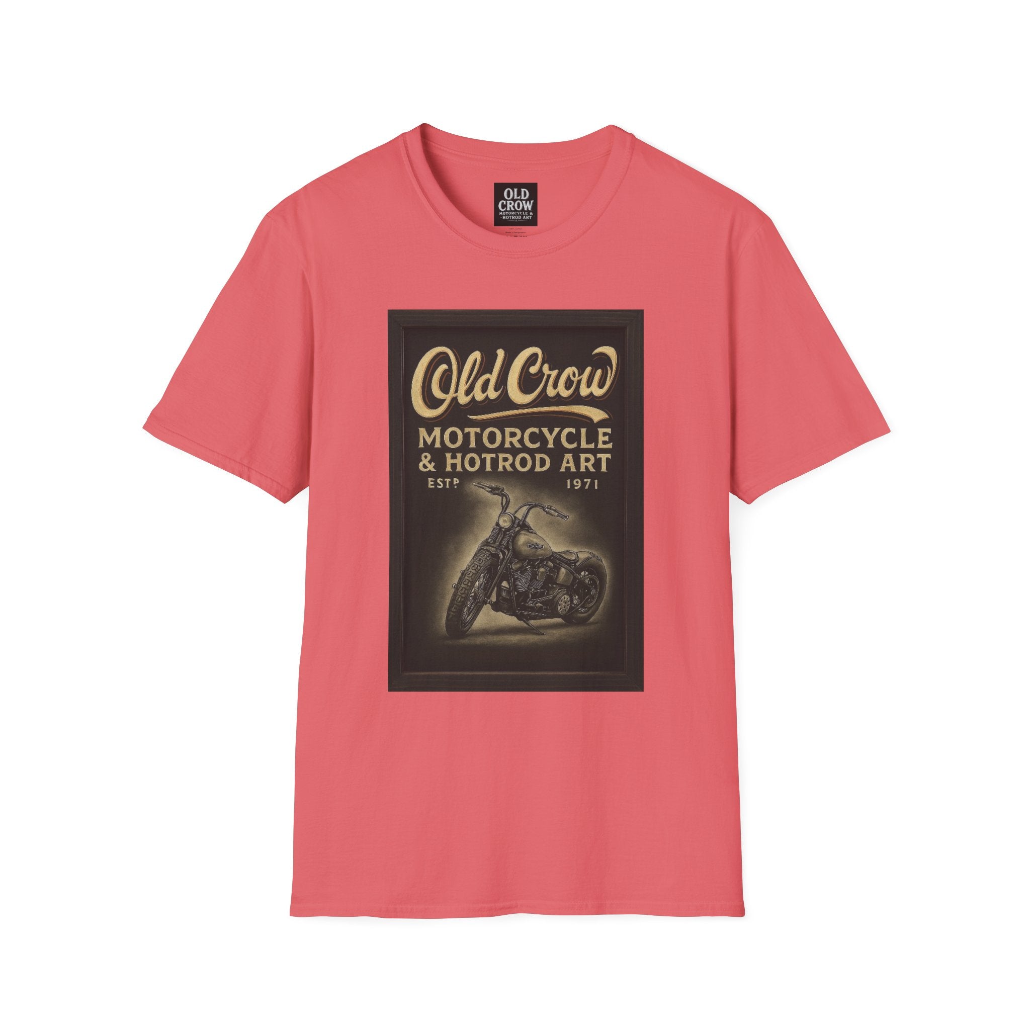Old Crow Motorcycle & Hotrod Art Softstyle T-Shirt