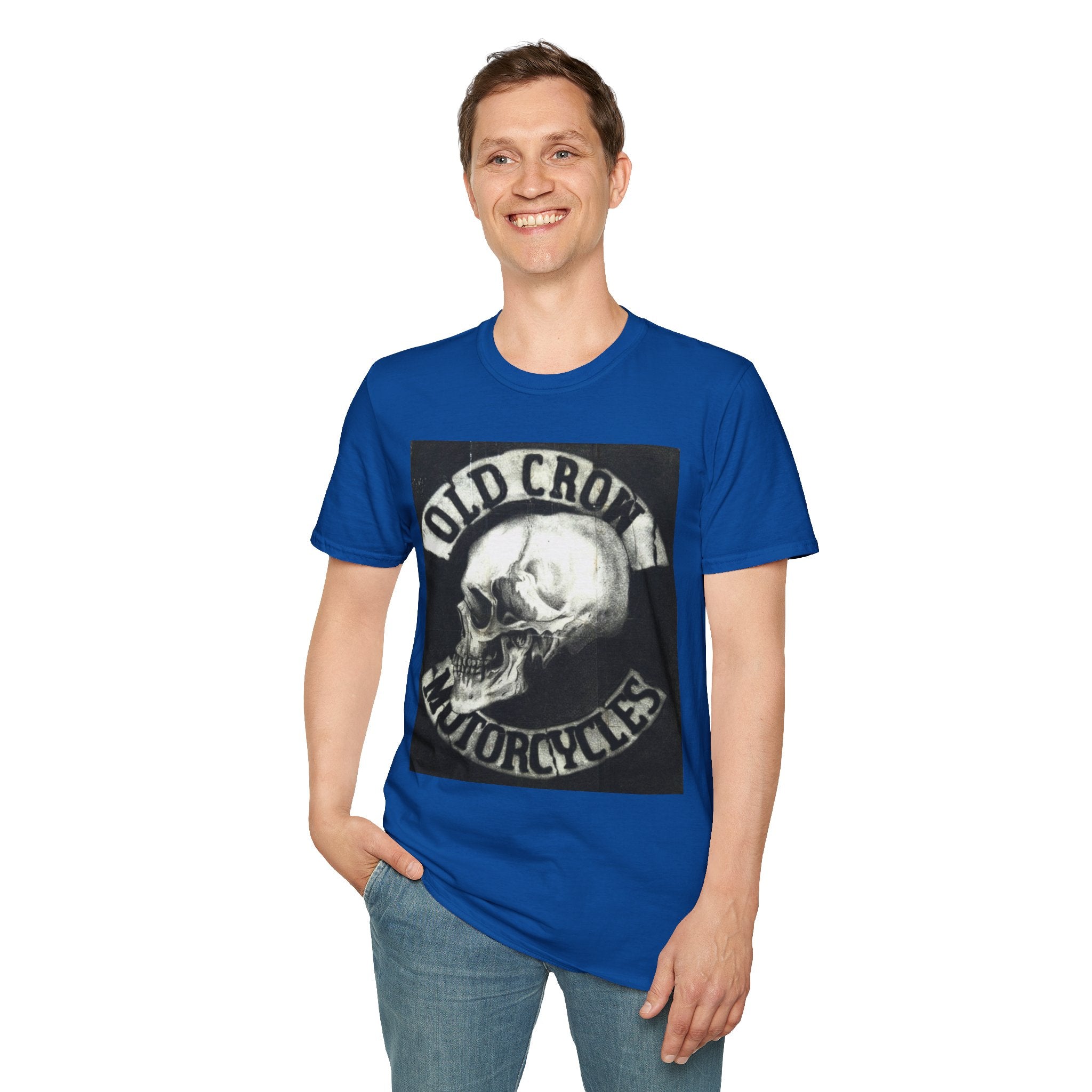 Old Crow Motorcycles Skull Emblem Patch T-Shirt