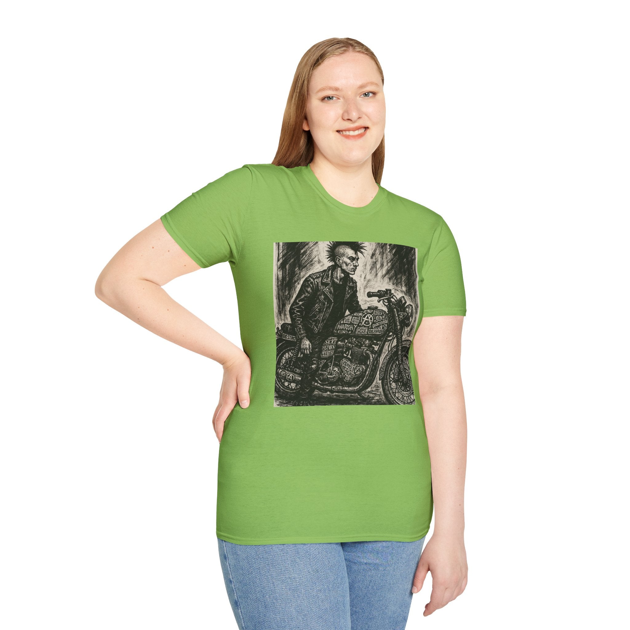 Punk Biker Illustration T-Shirt