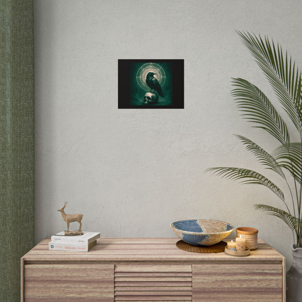 Mystical Raven Art Poster | Dark Aesthetic Wall Decor for Home